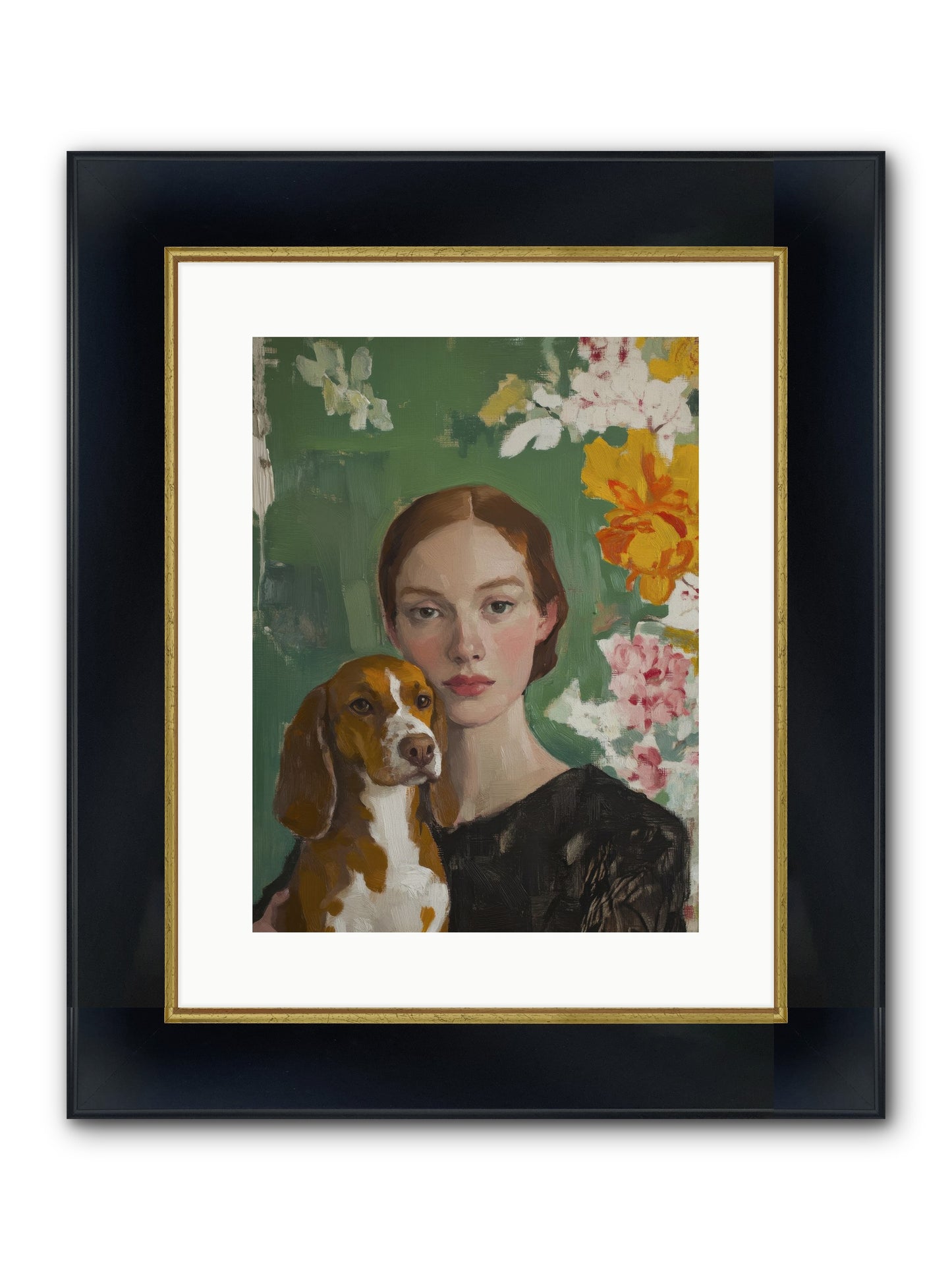 Sir Noodles Framed Print - Wide Black w/Gold 12x16