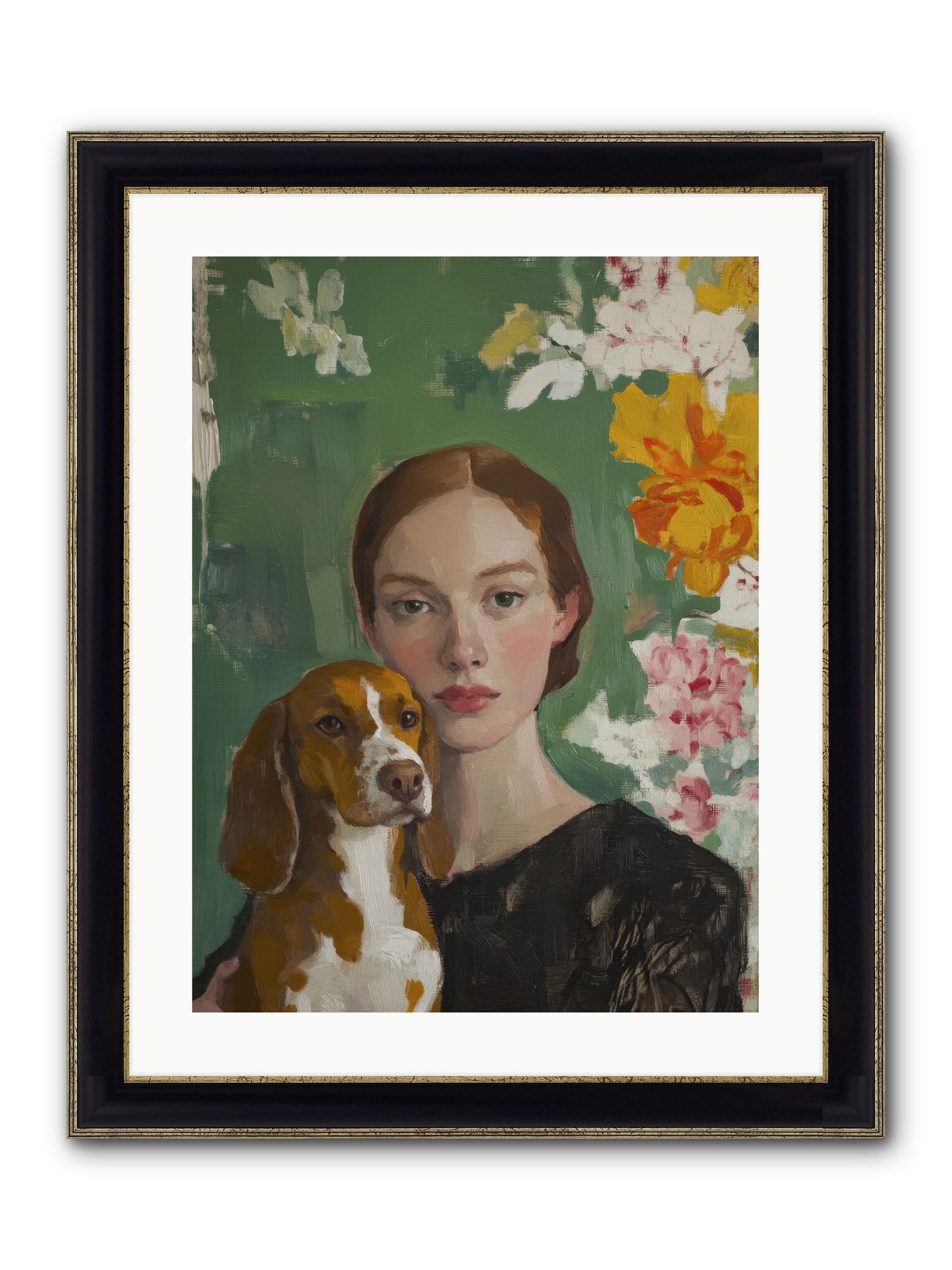 Sir Noodles Framed Print - Black & Gold 18x24