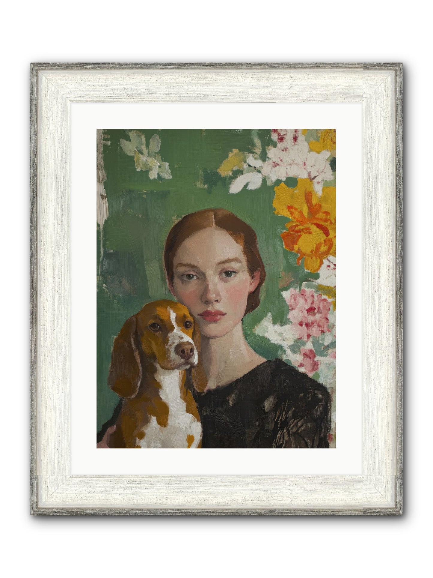 Sir Noodles Framed Print - Driftwood White 18x24