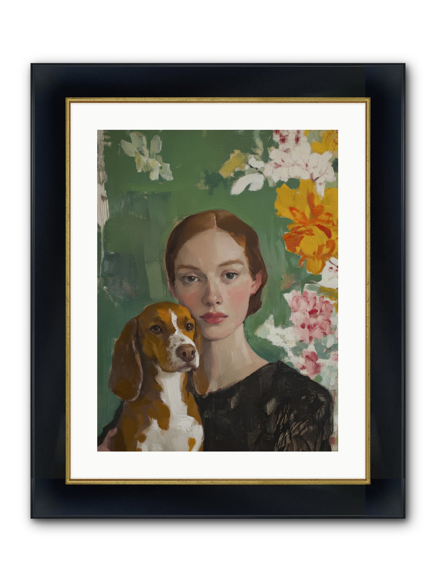 Sir Noodles Framed Print - Wide Black w/Gold 18x24