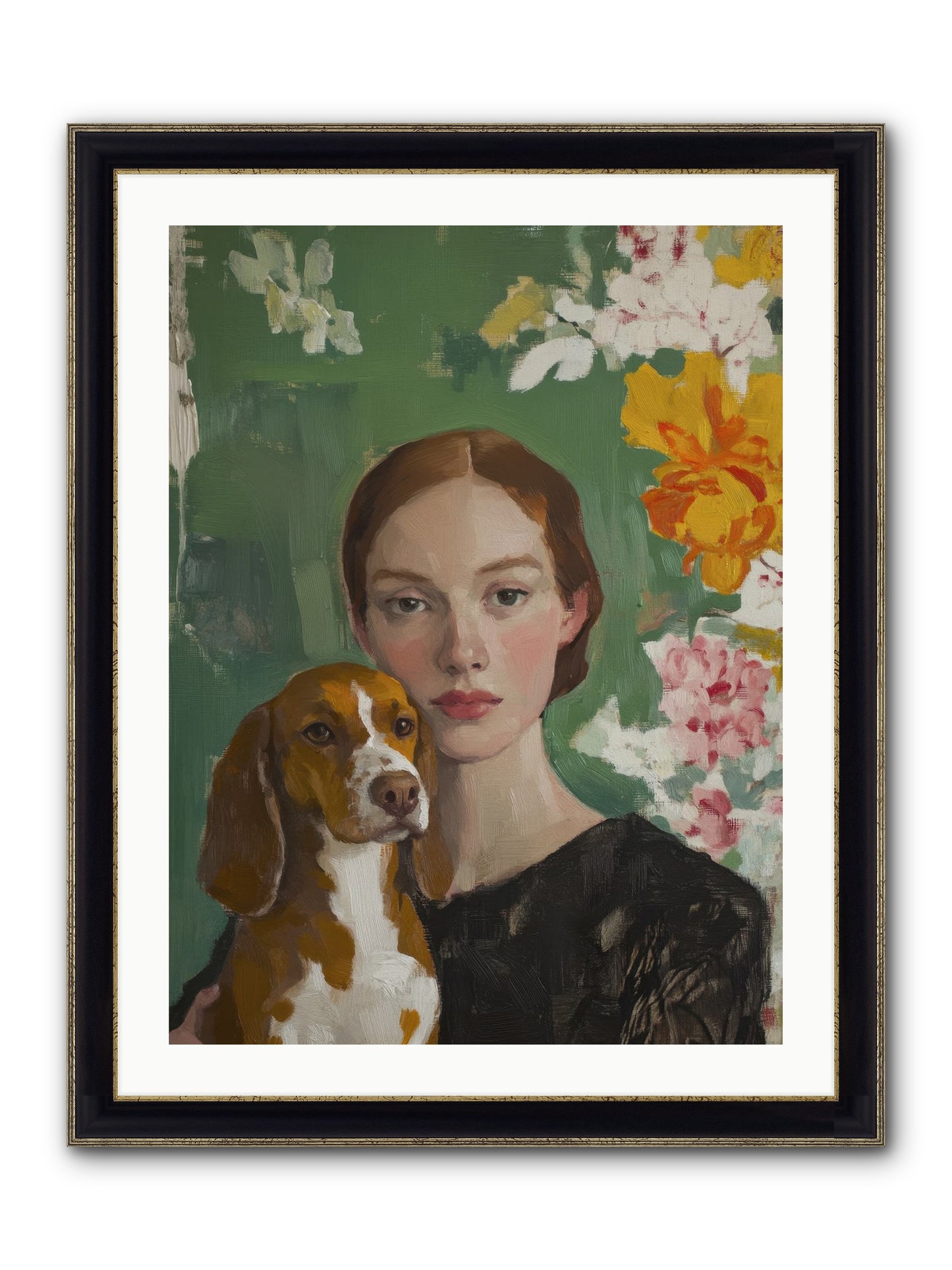 Sir Noodles Framed Print - Black & Gold 24x32
