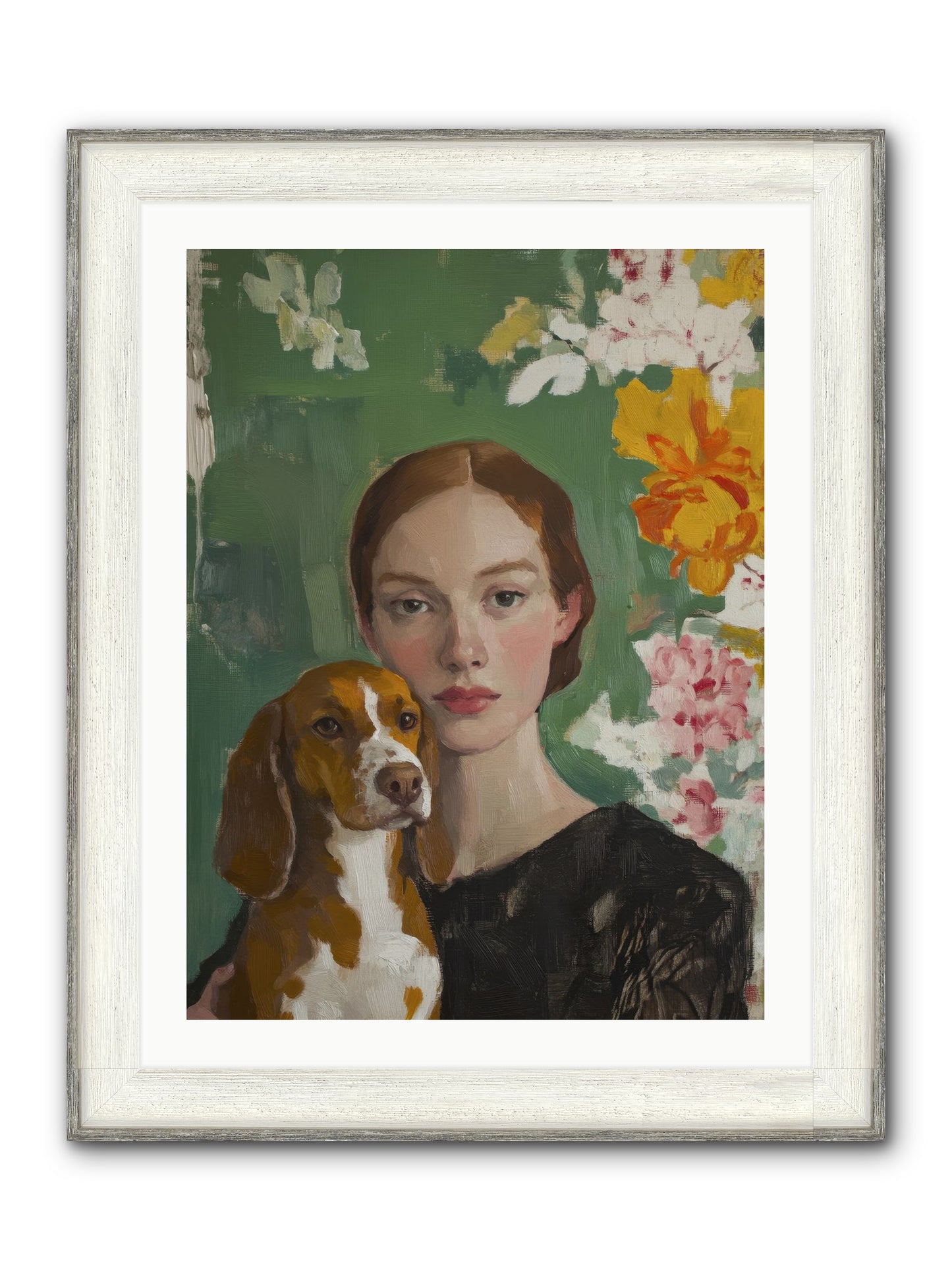 Sir Noodles Framed Print - Driftwood White 24x32
