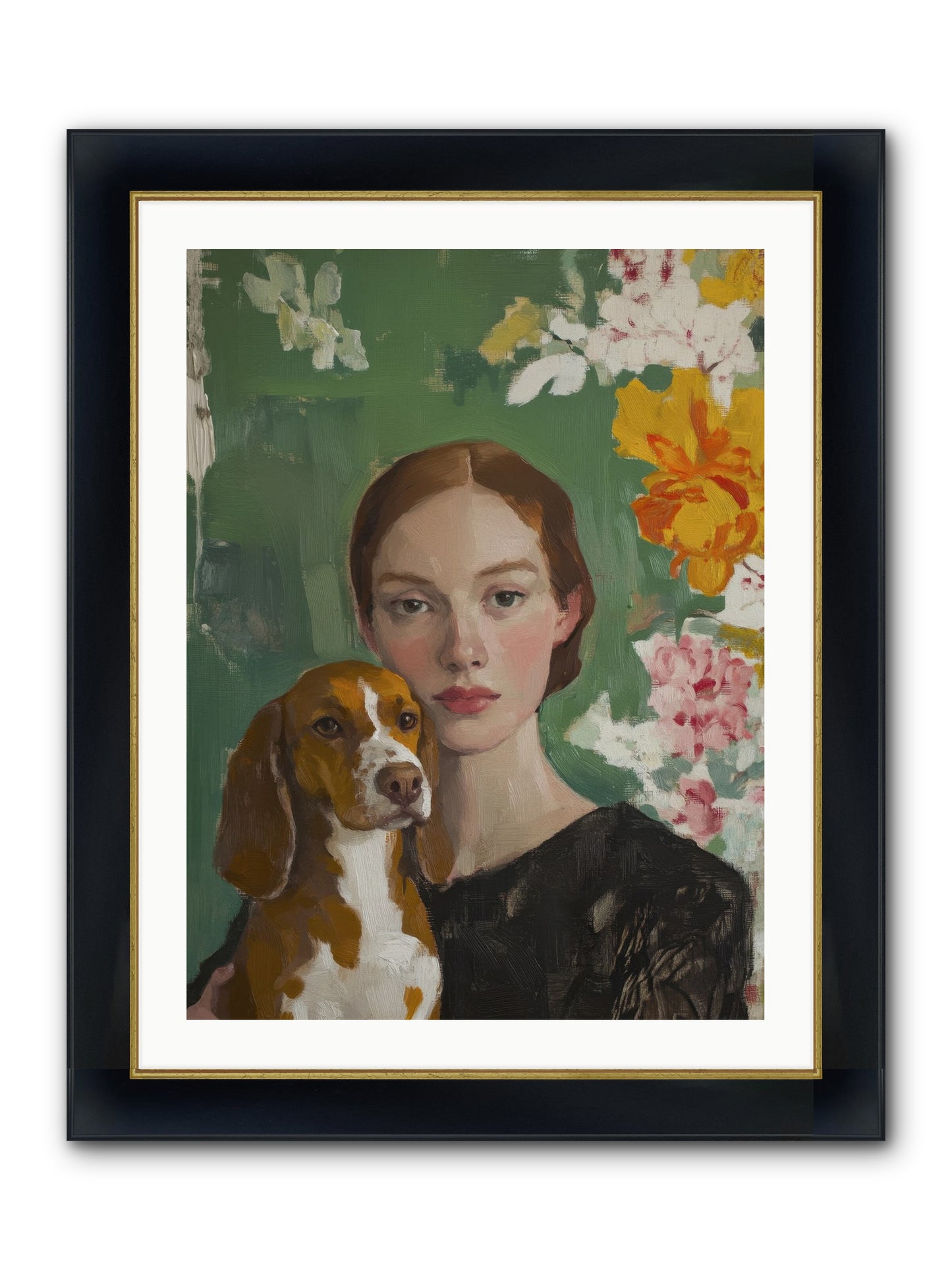 Sir Noodles Framed Print - Wide Black w/Gold 24x32