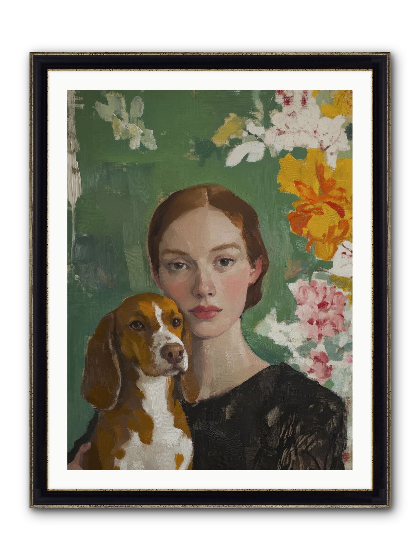 Sir Noodles Framed Print - Black & Gold 30x40