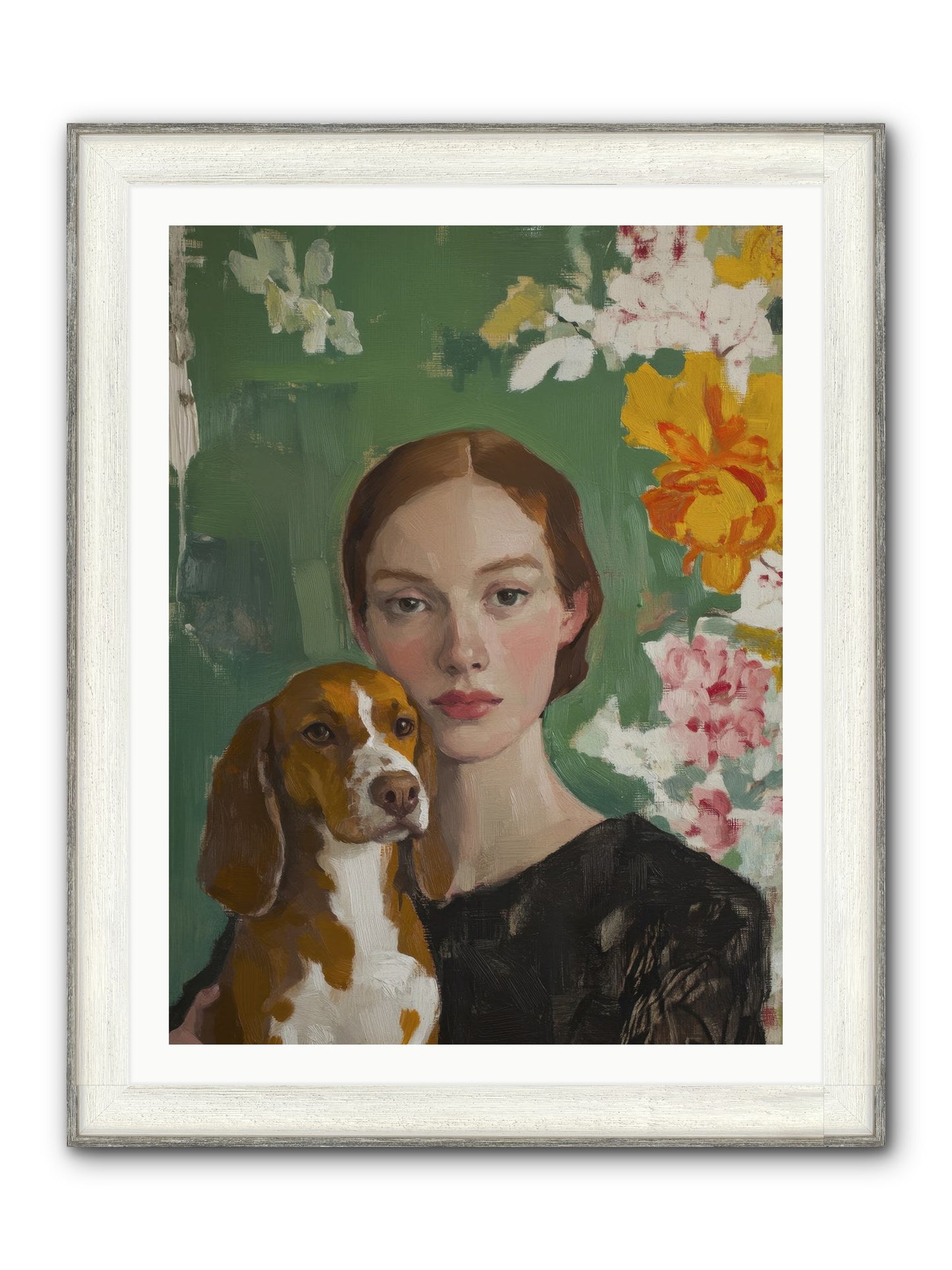 Sir Noodles Framed Print - Driftwood White 30x40