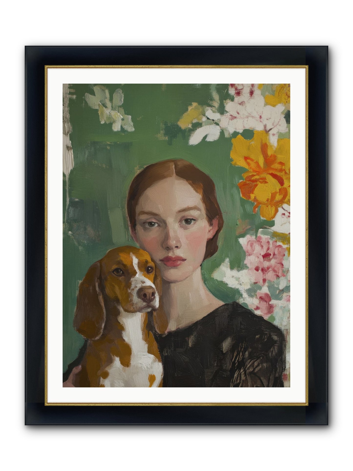 Sir Noodles Framed Print - Wide Black w/Gold 30x40