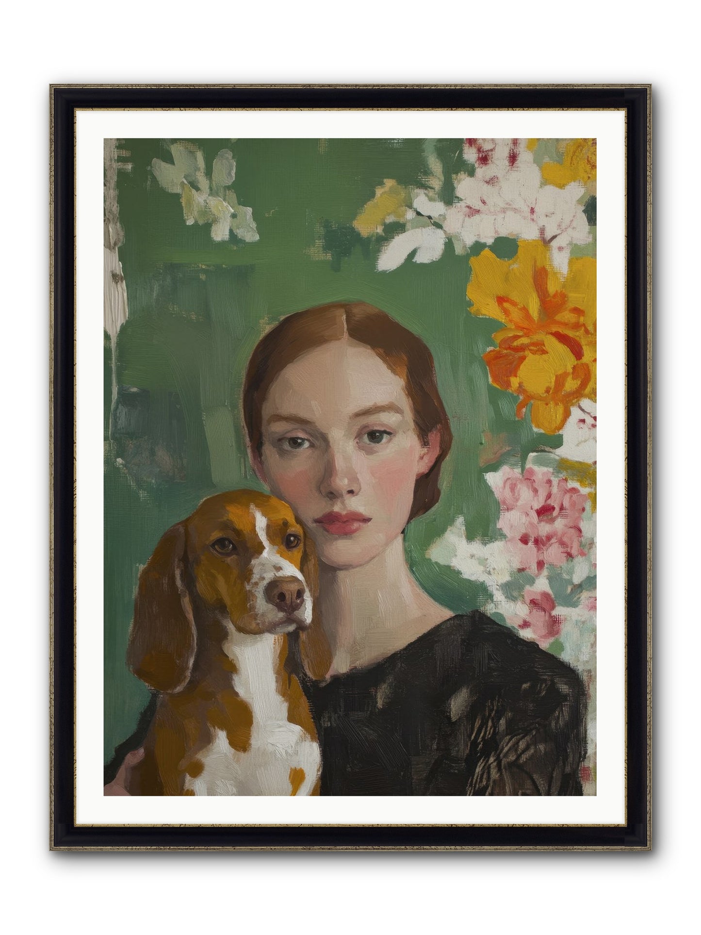 Sir Noodles Framed Print - Black & Gold 36x48
