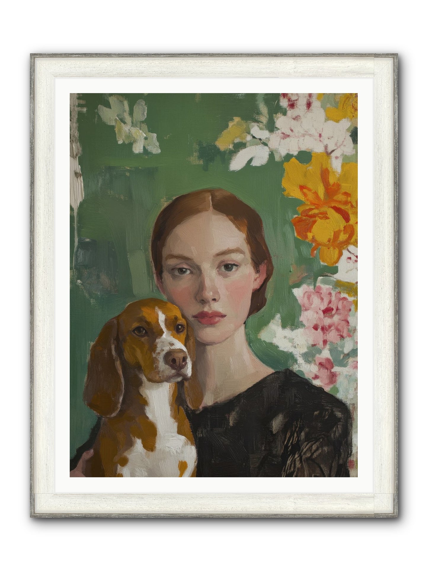 Sir Noodles Framed Print - Driftwood White 36x48