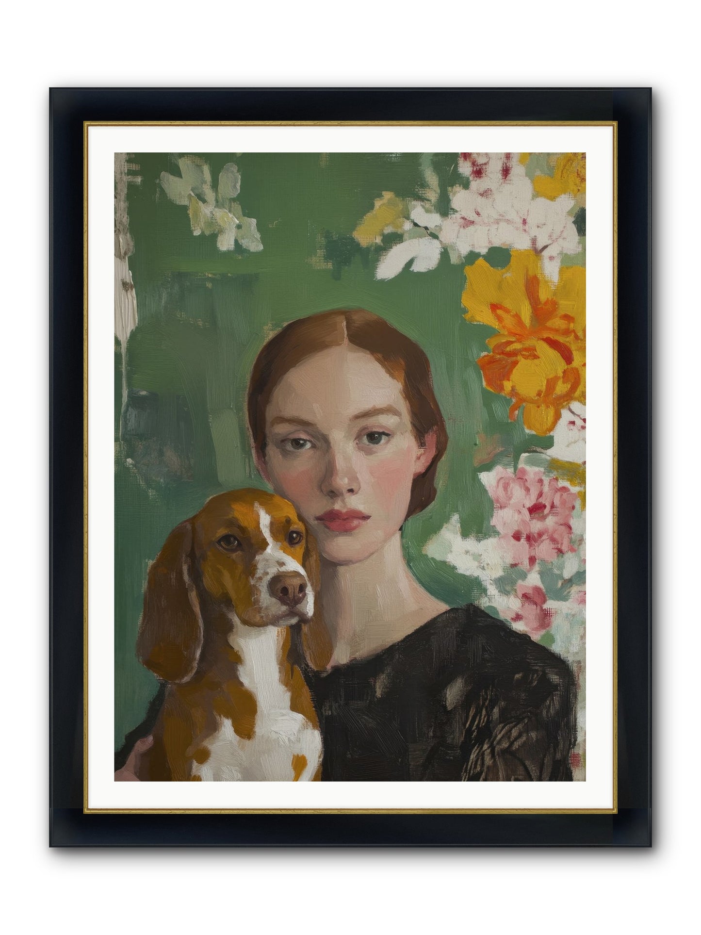 Sir Noodles Framed Print - Wide Black w/Gold 36x48