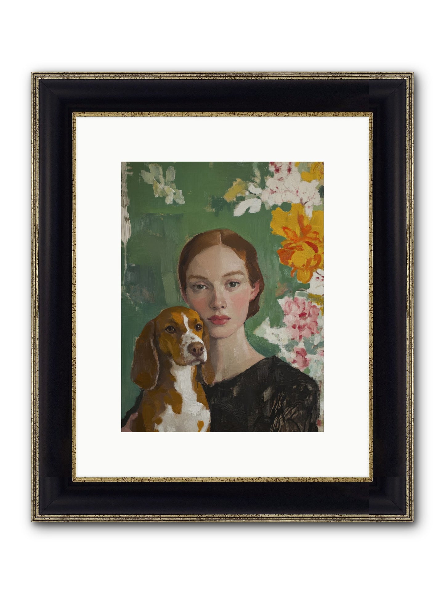 Sir Noodles Framed Print - Black & Gold 9x12