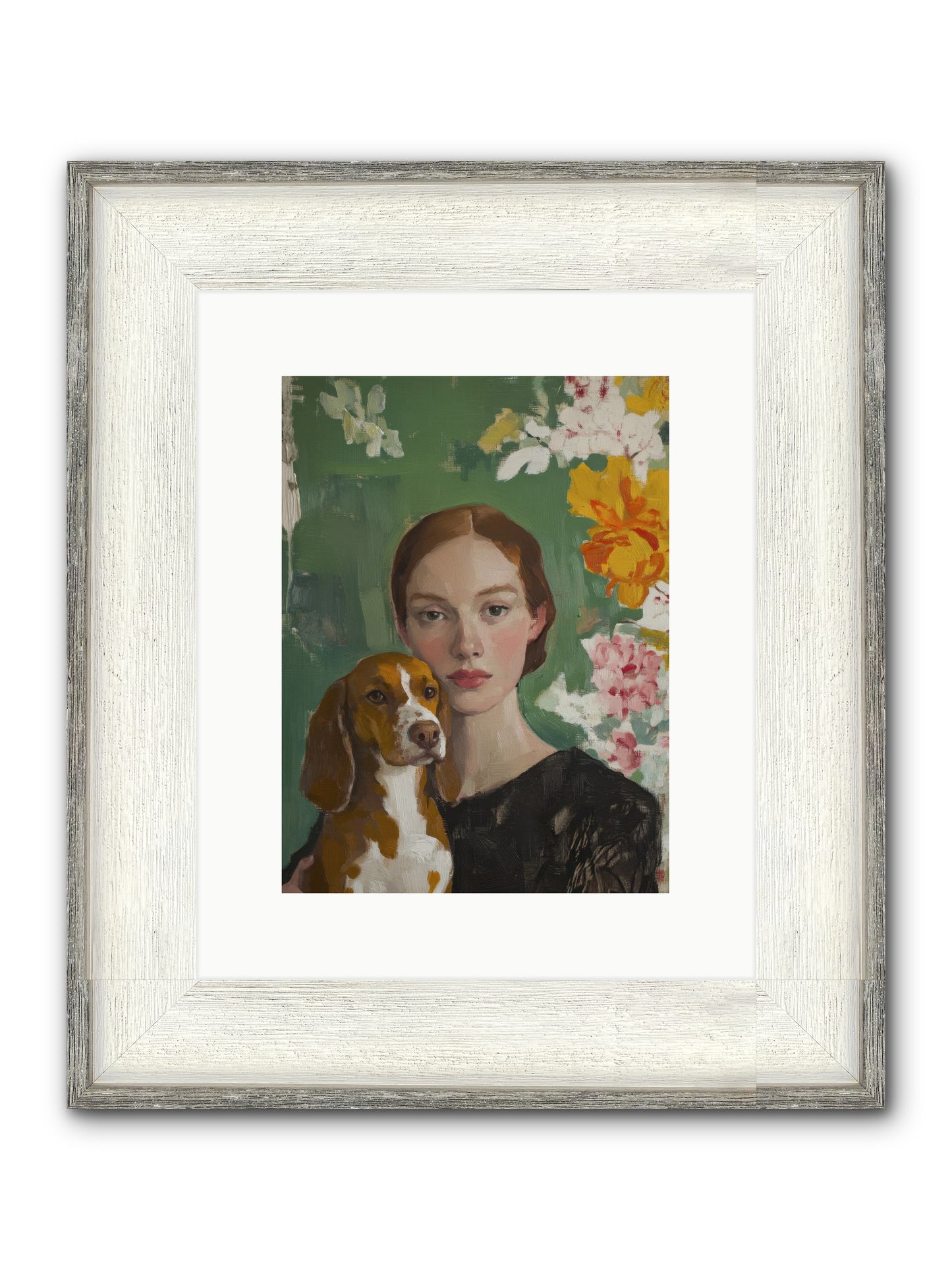 Sir Noodles Framed Print - Driftwood White 9x12