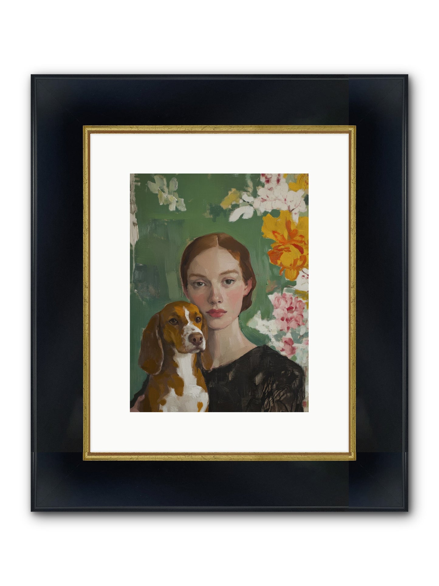 Sir Noodles Framed Print - Wide Black w/Gold 9x12