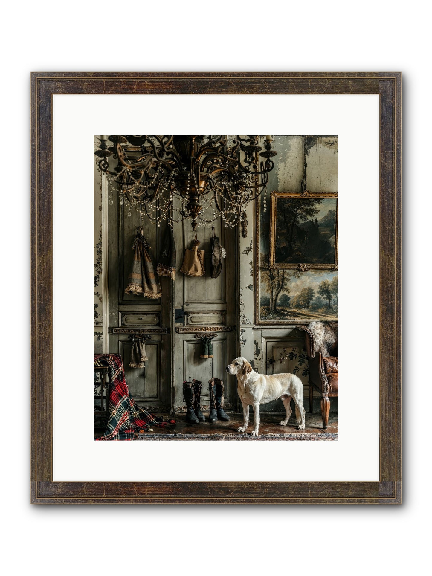 Sir Whiskers Von Snuggle Framed Print - Slimwoods Black/Gold 12x15