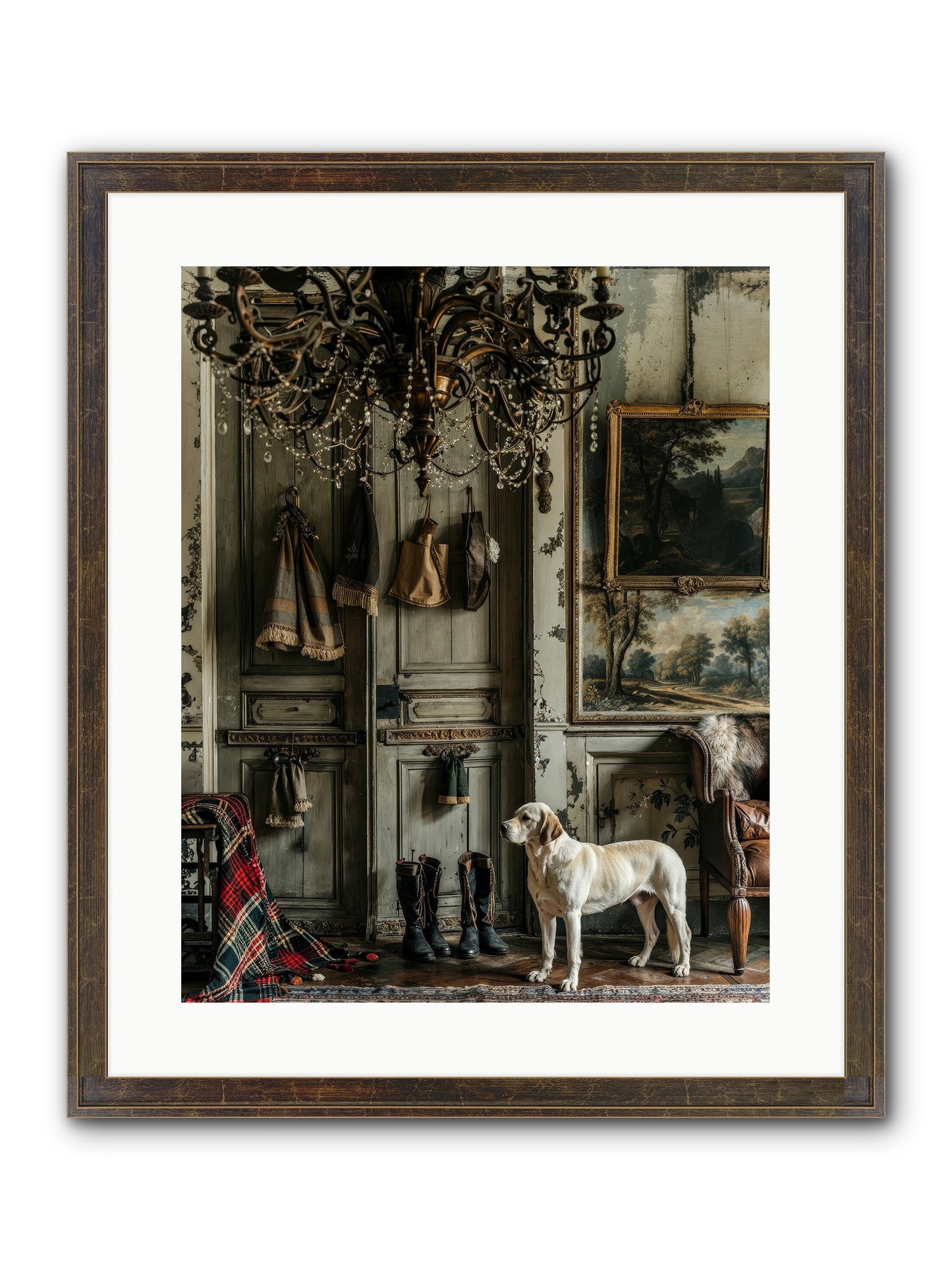 Sir Whiskers Von Snuggle Framed Print - Slimwoods Black/Gold 16x20