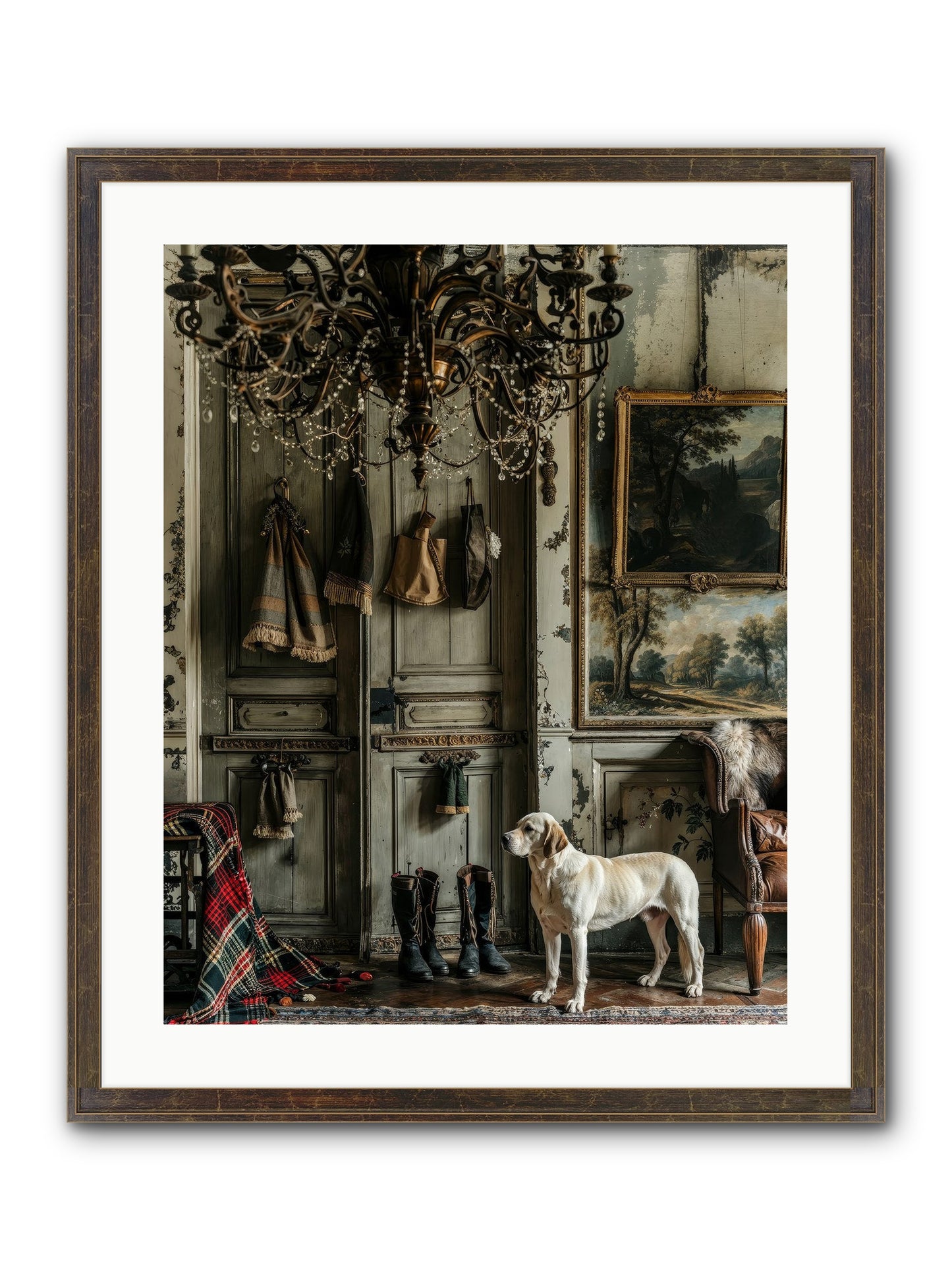 Sir Whiskers Von Snuggle Framed Print - Slimwoods Black/Gold 20x25