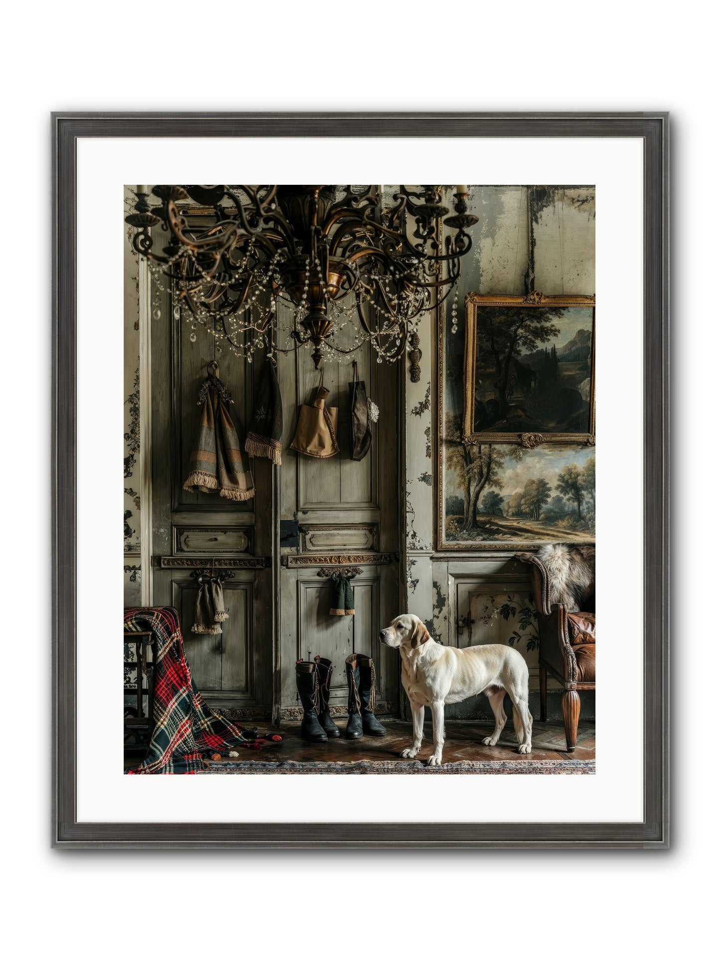 Sir Whiskers Von Snuggle Framed Print - Slimwoods Black/Silver 20x25