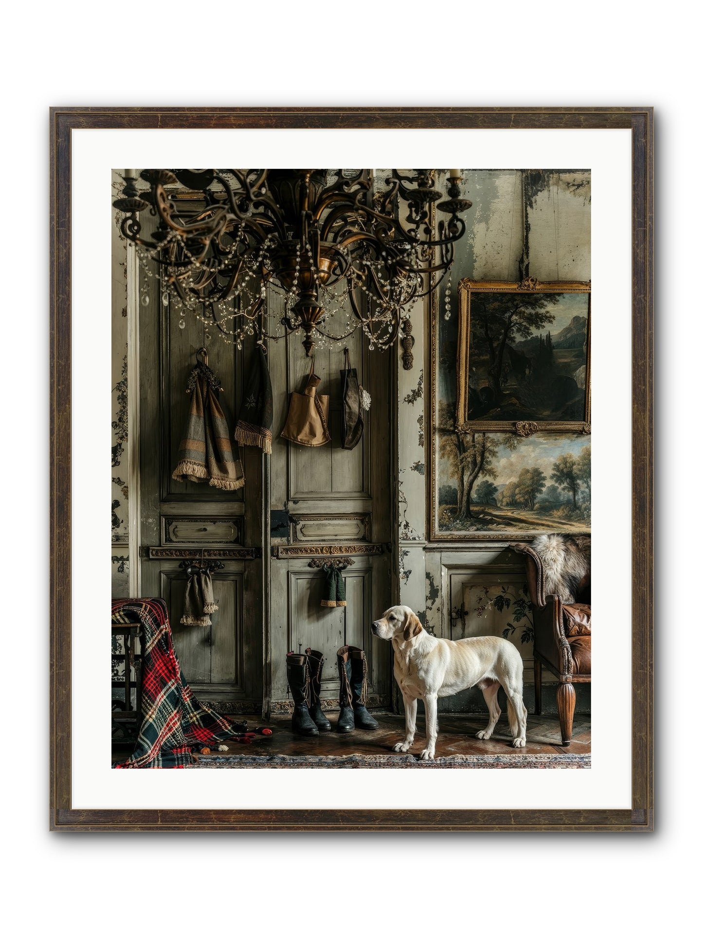 Sir Whiskers Von Snuggle Framed Print - Slimwoods Black/Gold 24x30