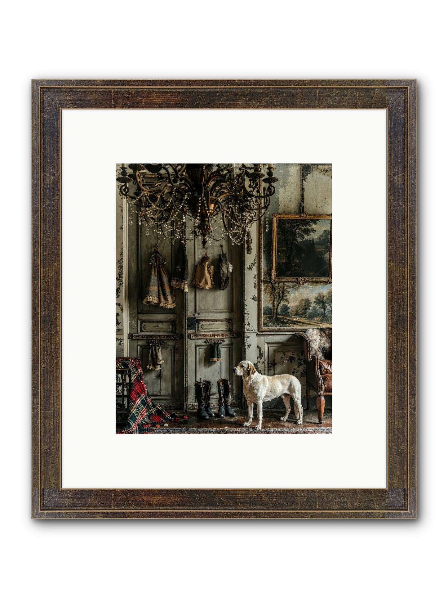 Sir Whiskers Von Snuggle Framed Print - Slimwoods Black/Gold 8x10