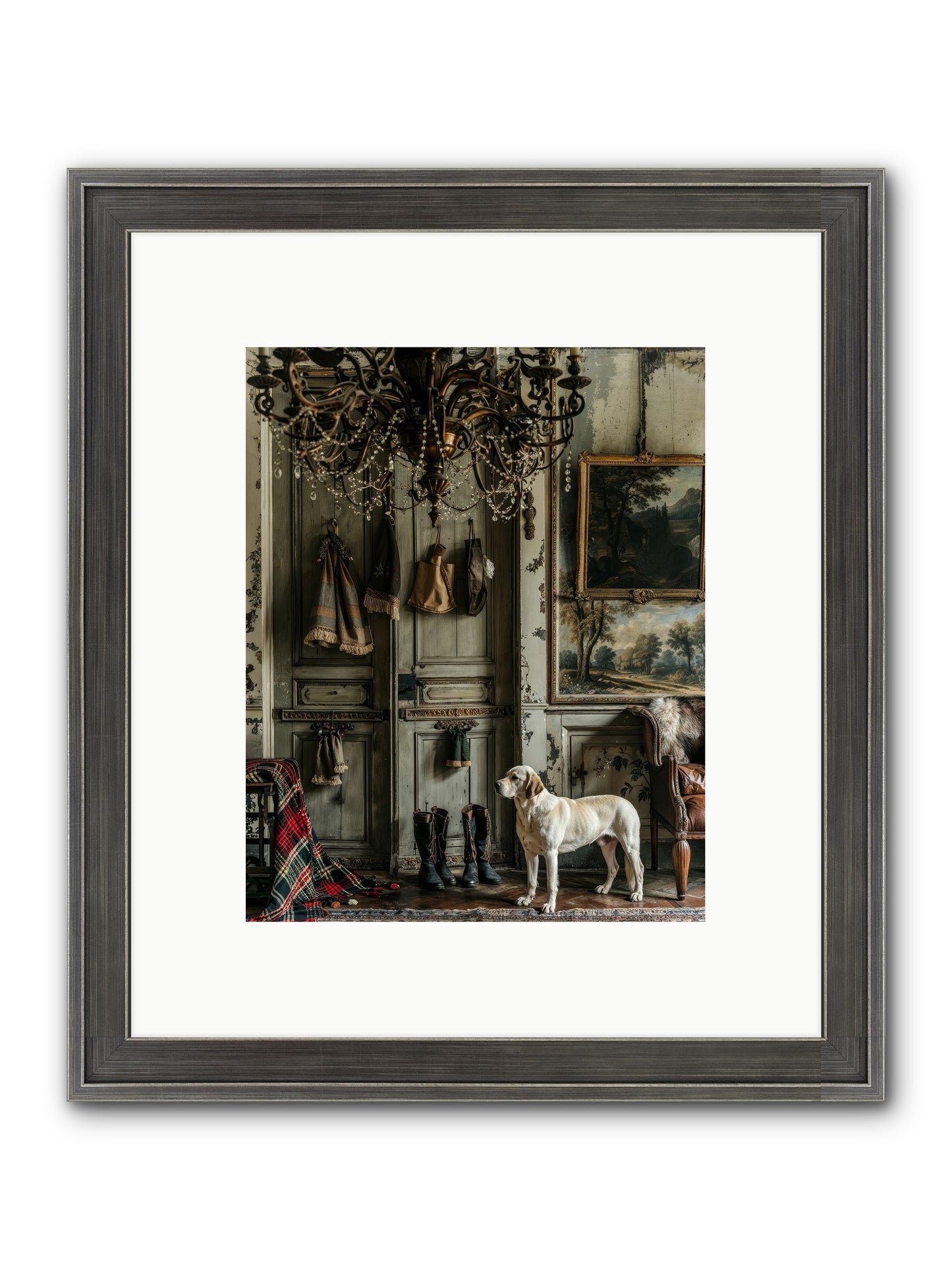 Sir Whiskers Von Snuggle Framed Print - Slimwoods Black/Silver 8x10