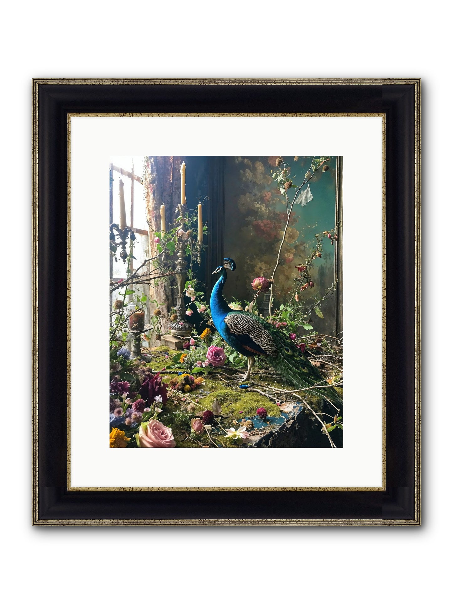 Siren Of The Gardens Framed Print - Black & Gold 12x15