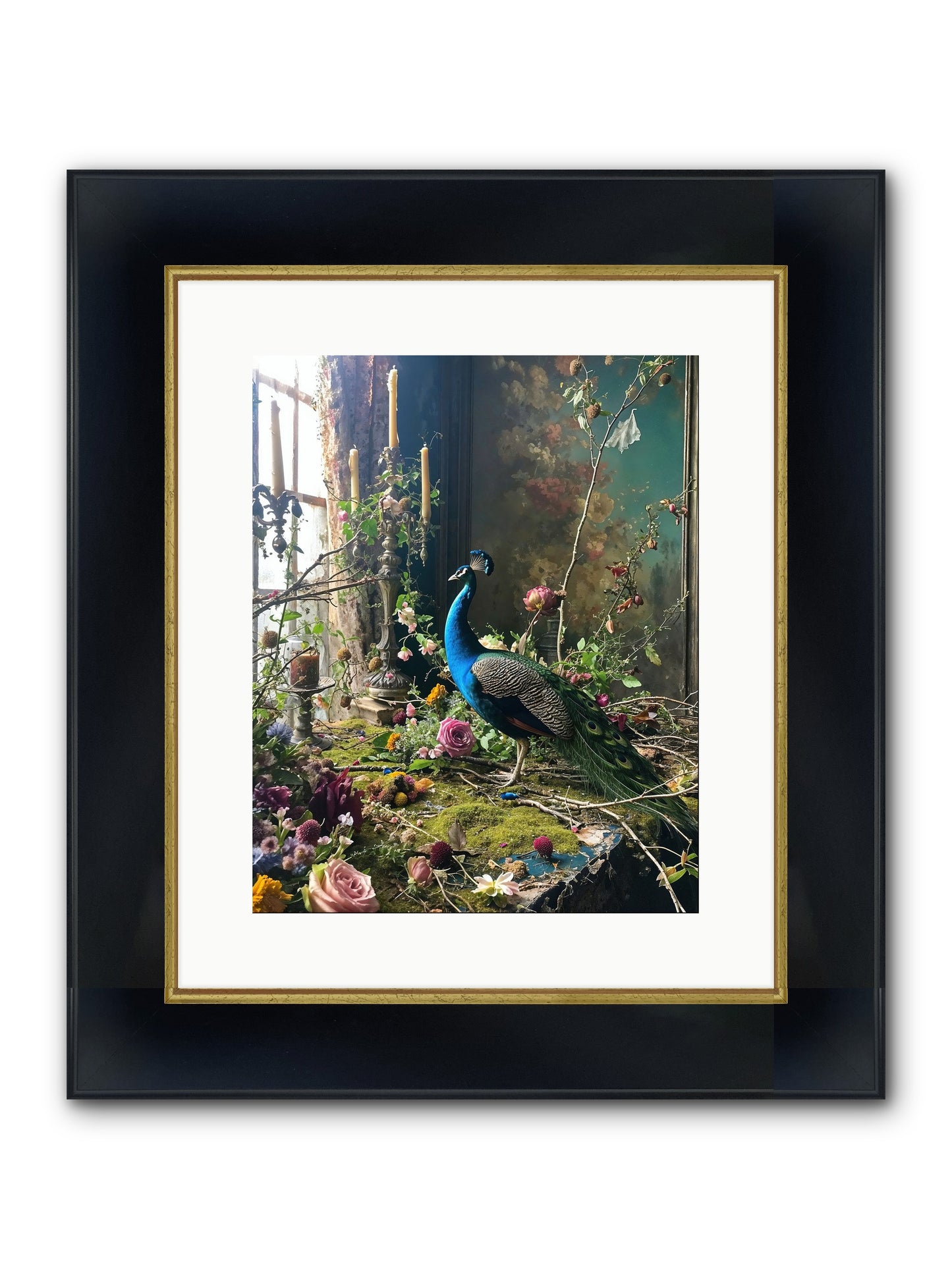 Siren Of The Gardens Framed Print - Wide Black w/Gold 12x15