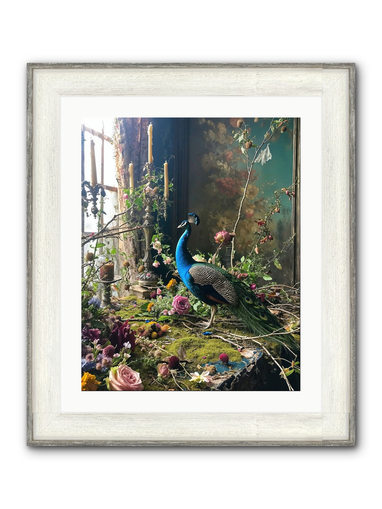 Siren Of The Gardens Framed Print - Driftwood White 20x25