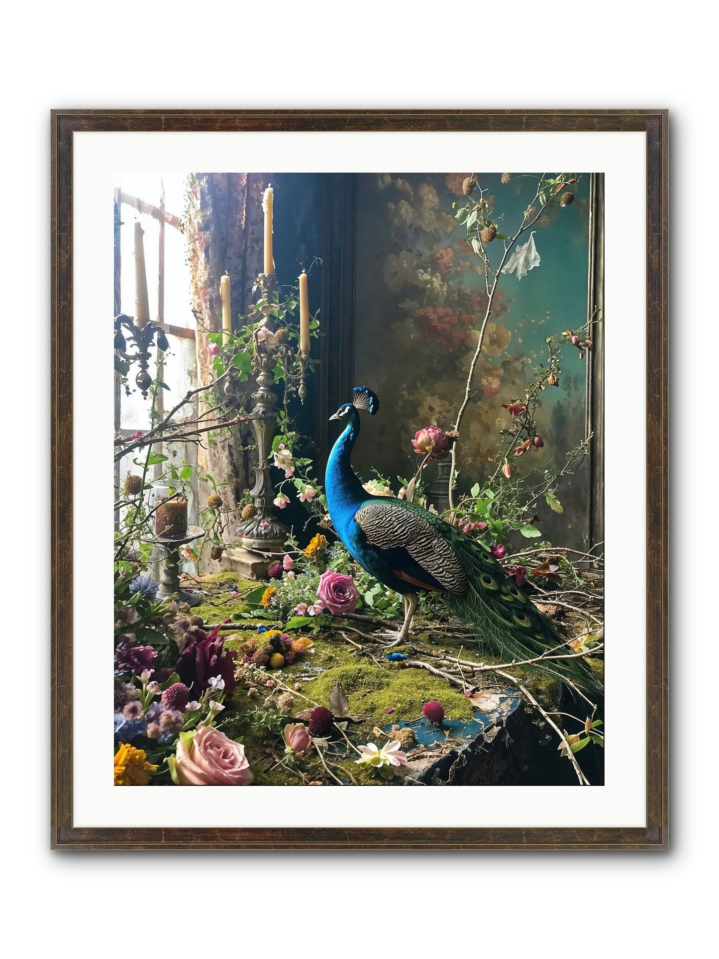 Siren Of The Gardens Framed Print - Slimwoods Black/Gold 24x30