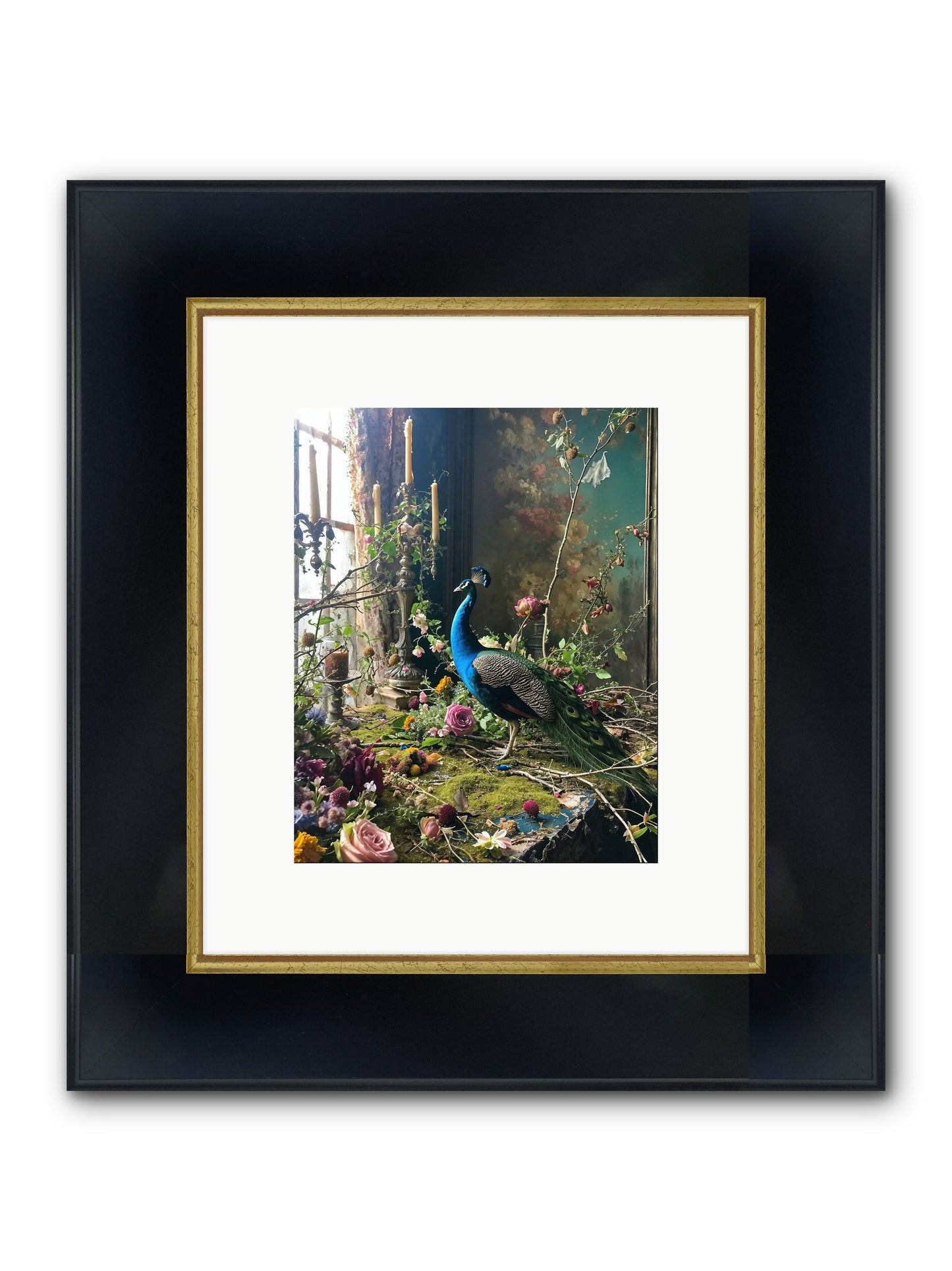 Siren Of The Gardens Framed Print - Wide Black w/Gold 8x10