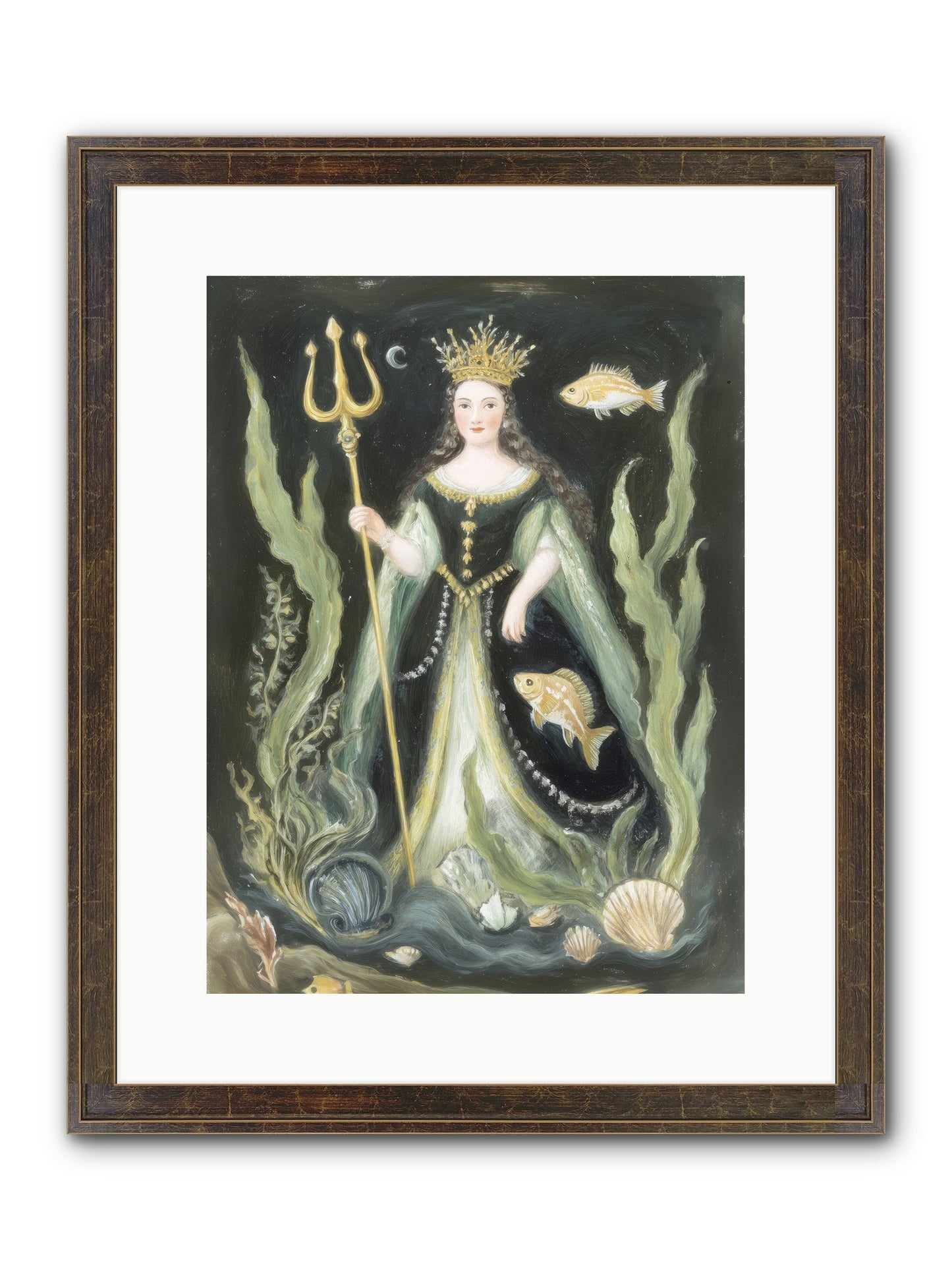 Siren Song Framed Print - Slimwoods Black/Gold 12x16