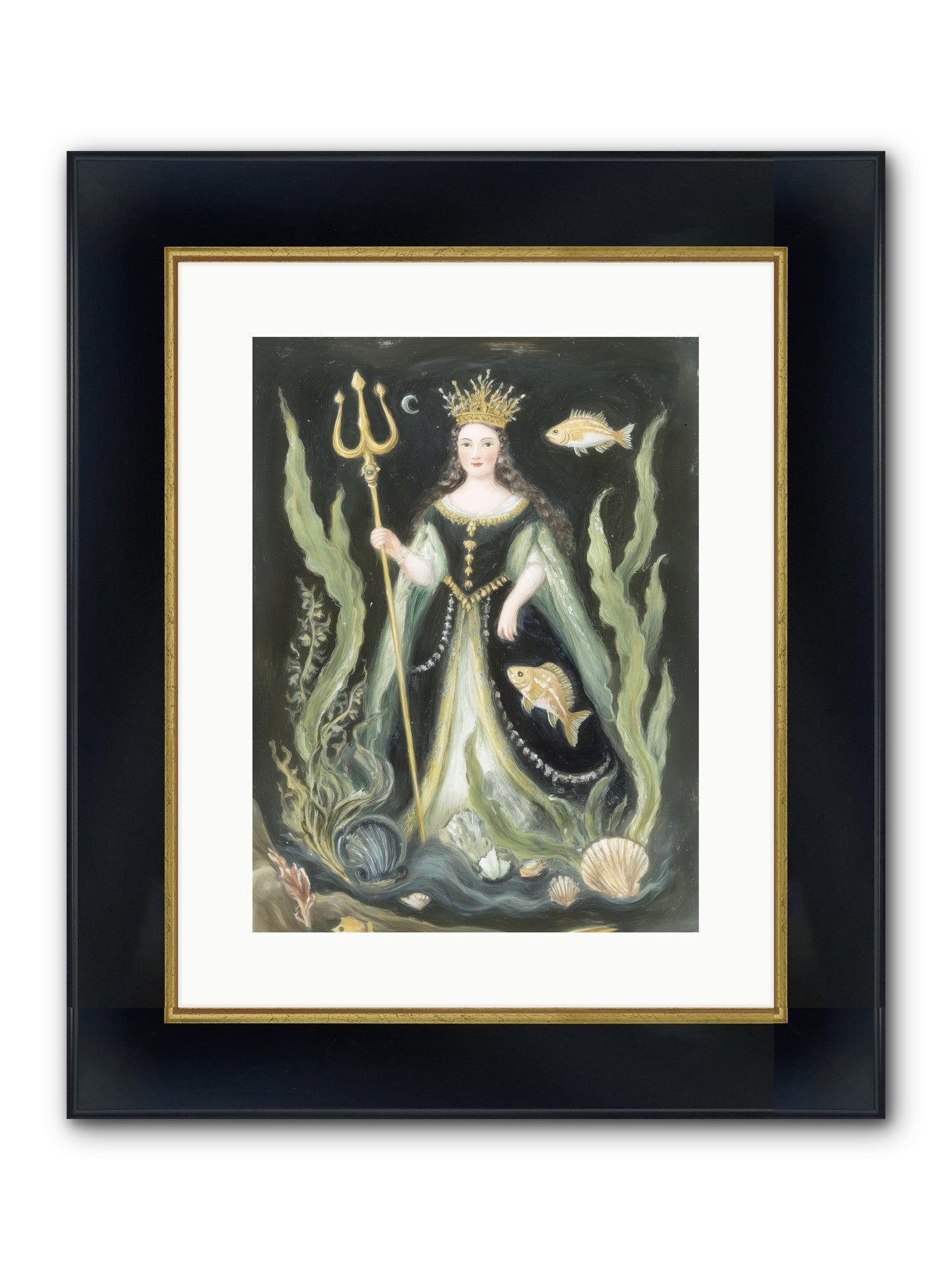 Siren Song Framed Print - Wide Black w/Gold 12x16