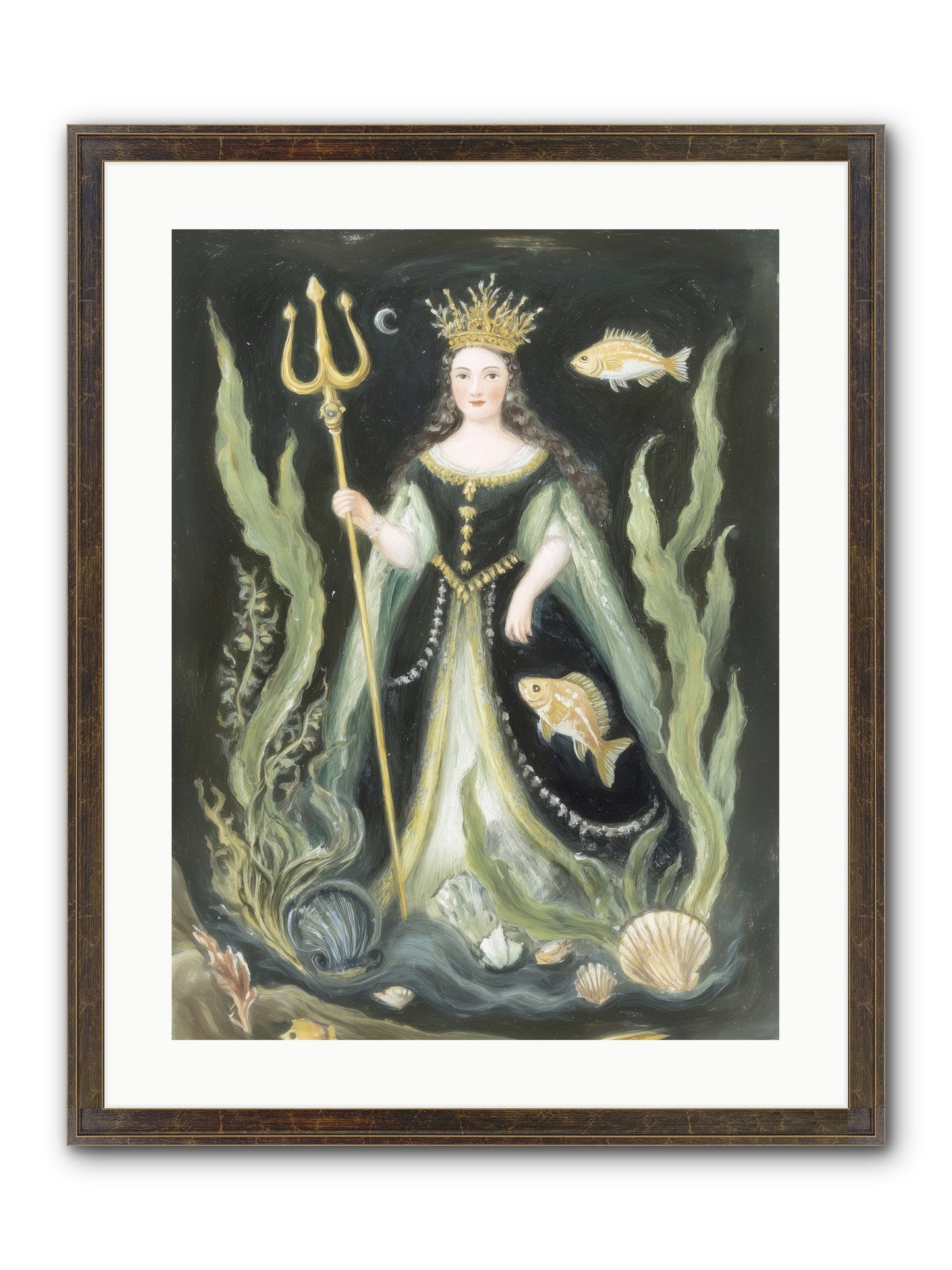 Siren Song Framed Print - Slimwoods Black/Gold 18x24