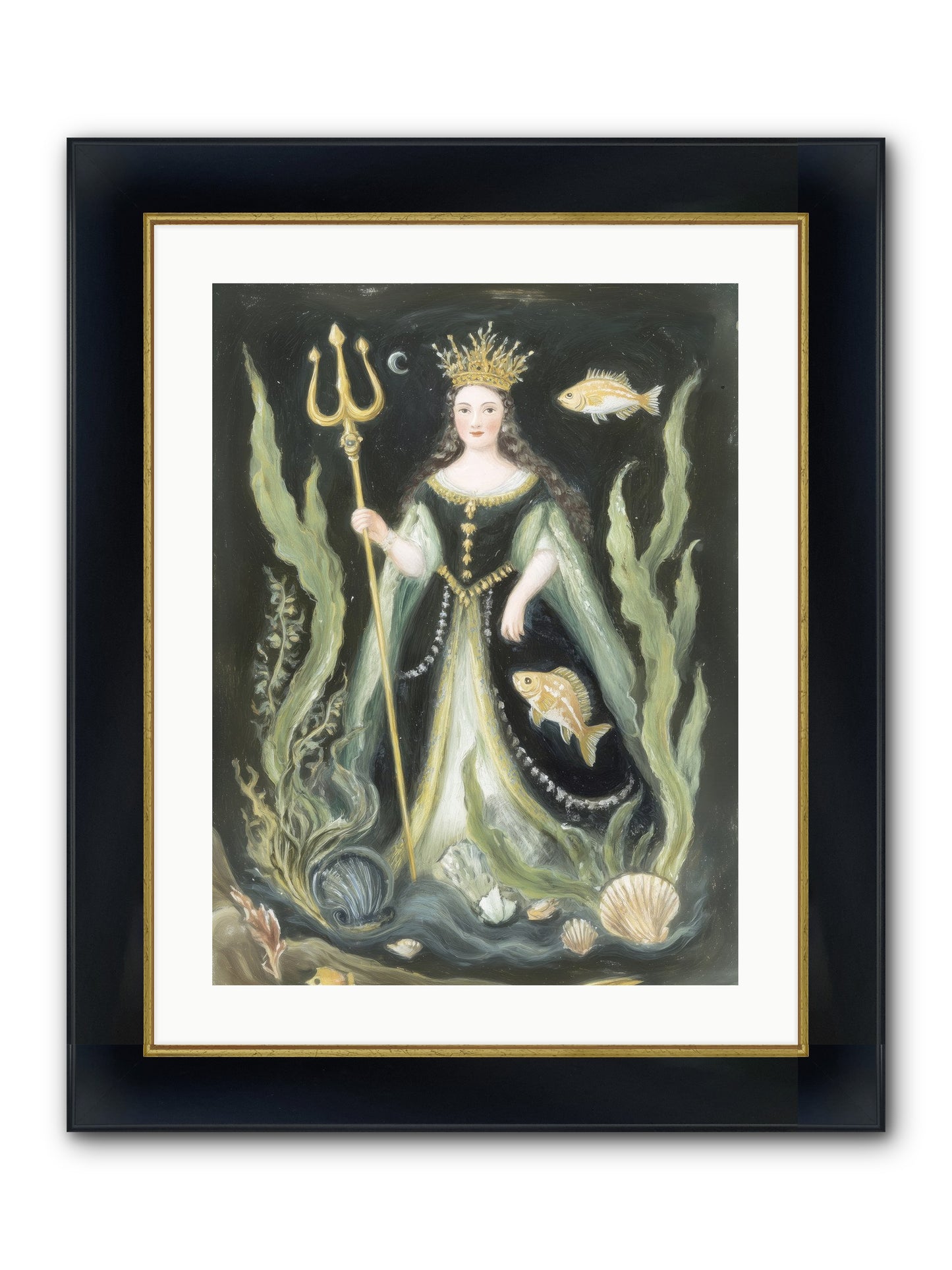 Siren Song Framed Print - Wide Black w/Gold 18x24