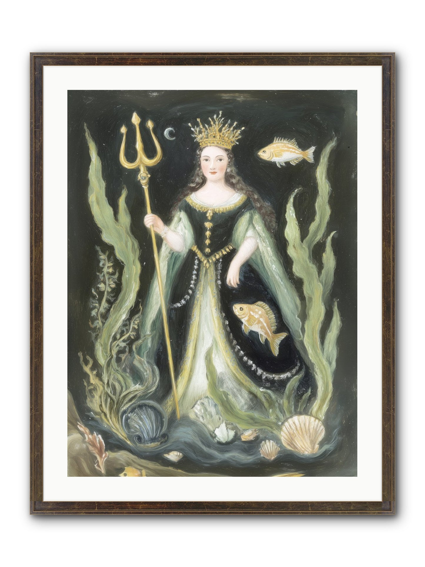 Siren Song Framed Print - Slimwoods Black/Gold 24x32