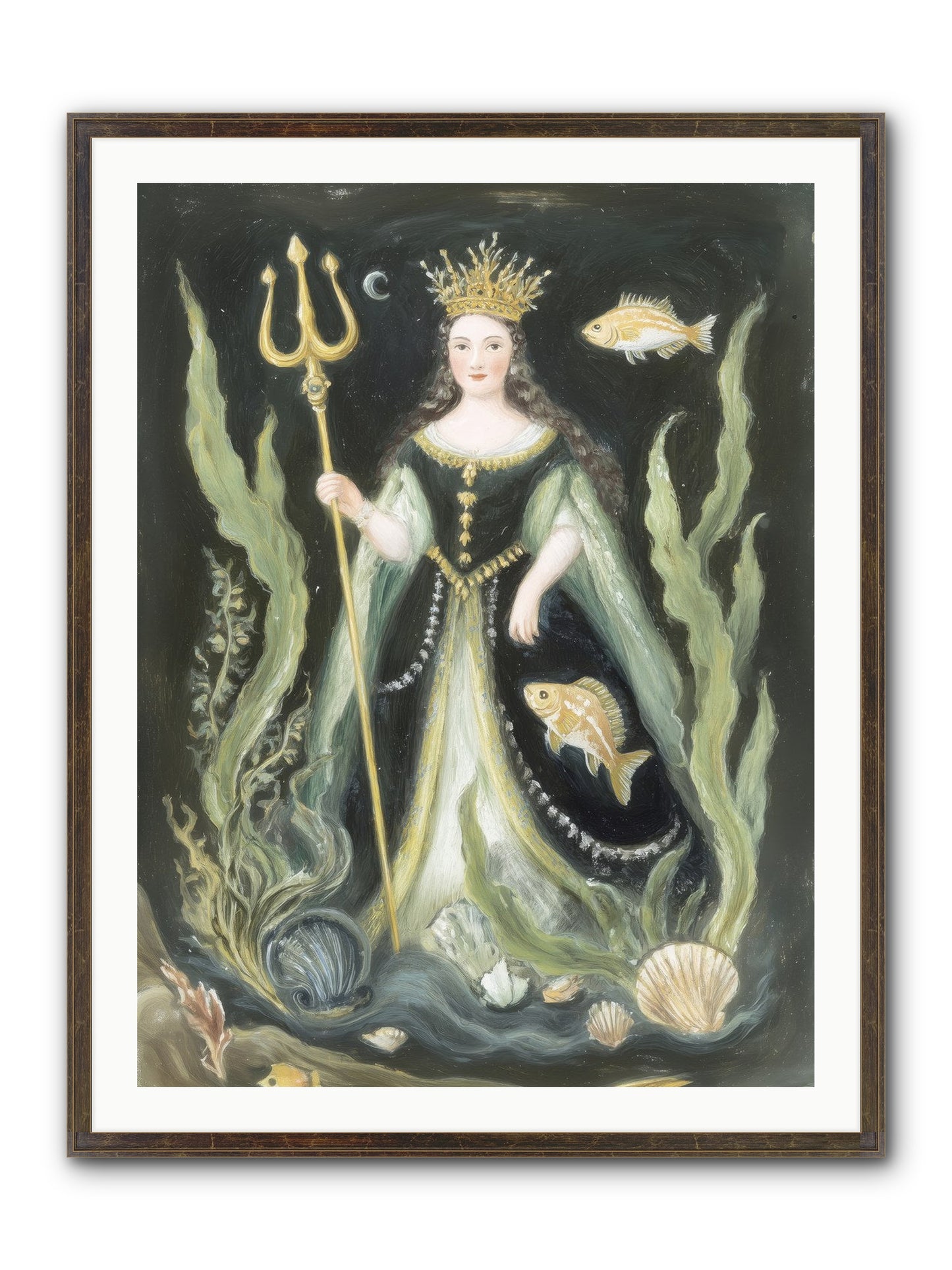Siren Song Framed Print - Slimwoods Black/Gold 30x40