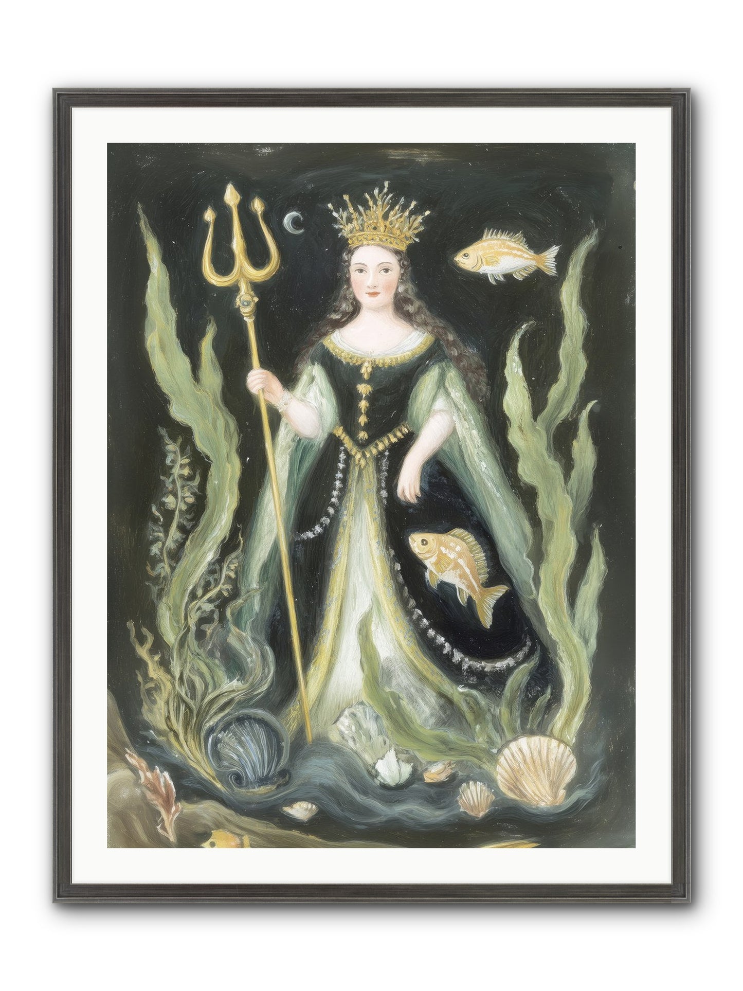 Siren Song Framed Print - Slimwoods Black/Silver 30x40