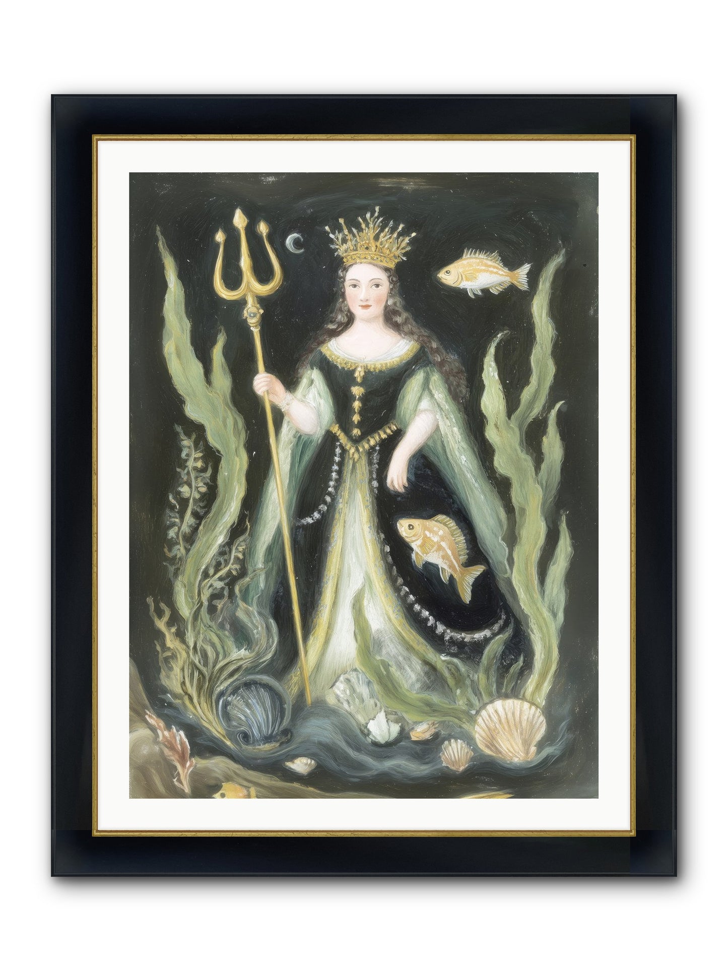 Siren Song Framed Print - Wide Black w/Gold 30x40