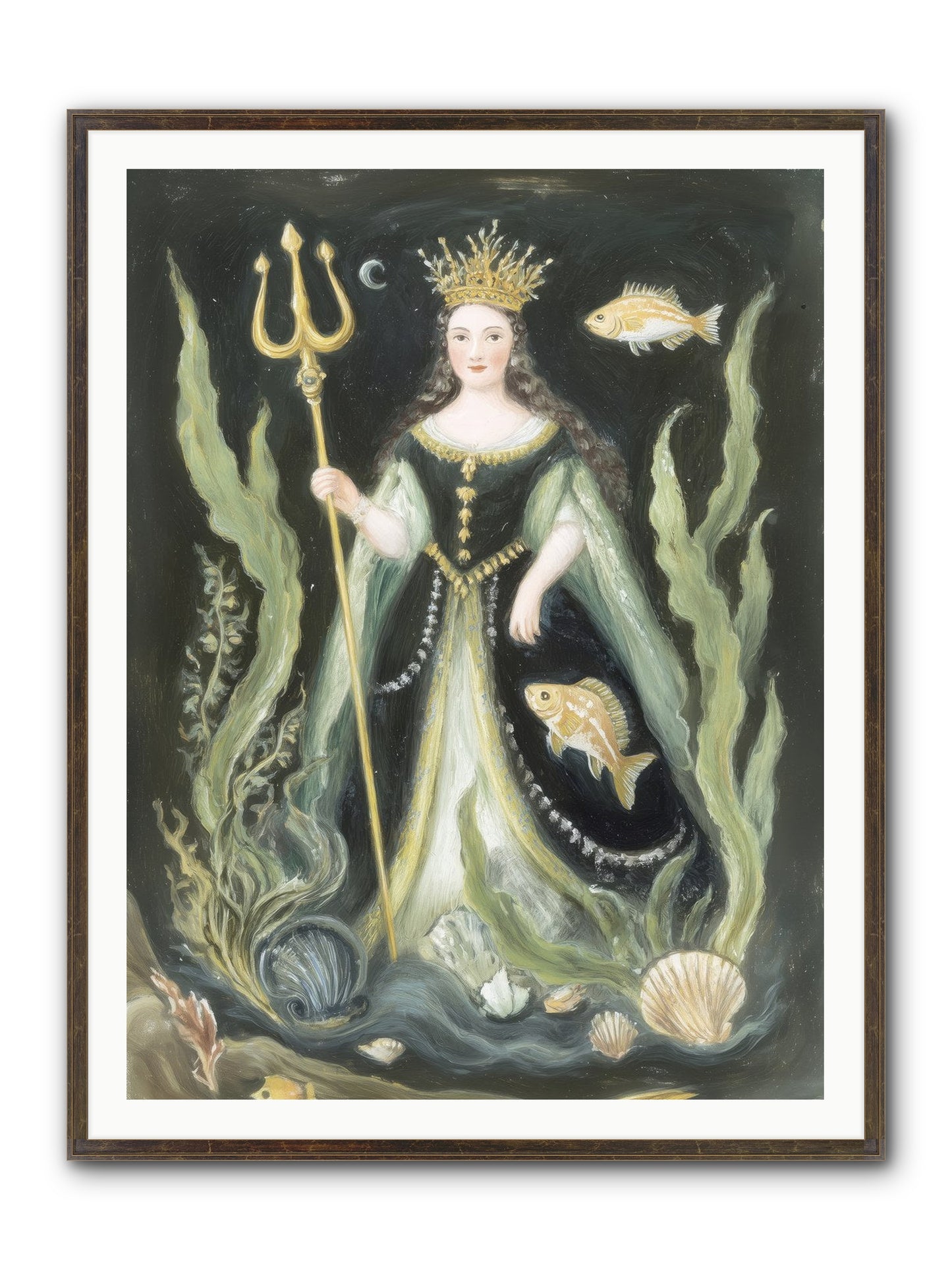 Siren Song Framed Print - Slimwoods Black/Gold 36x48