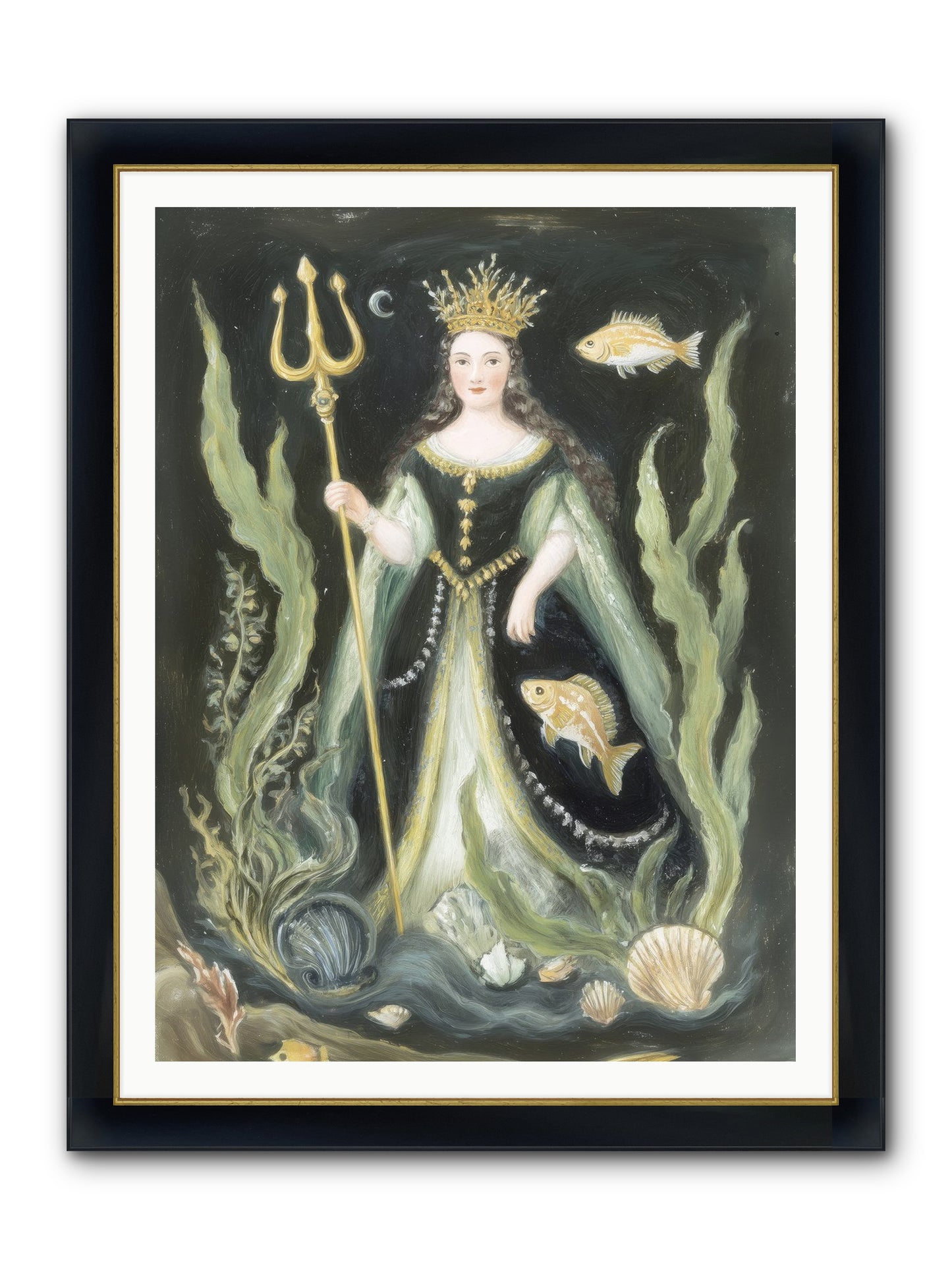 Siren Song Framed Print - Wide Black w/Gold 36x48