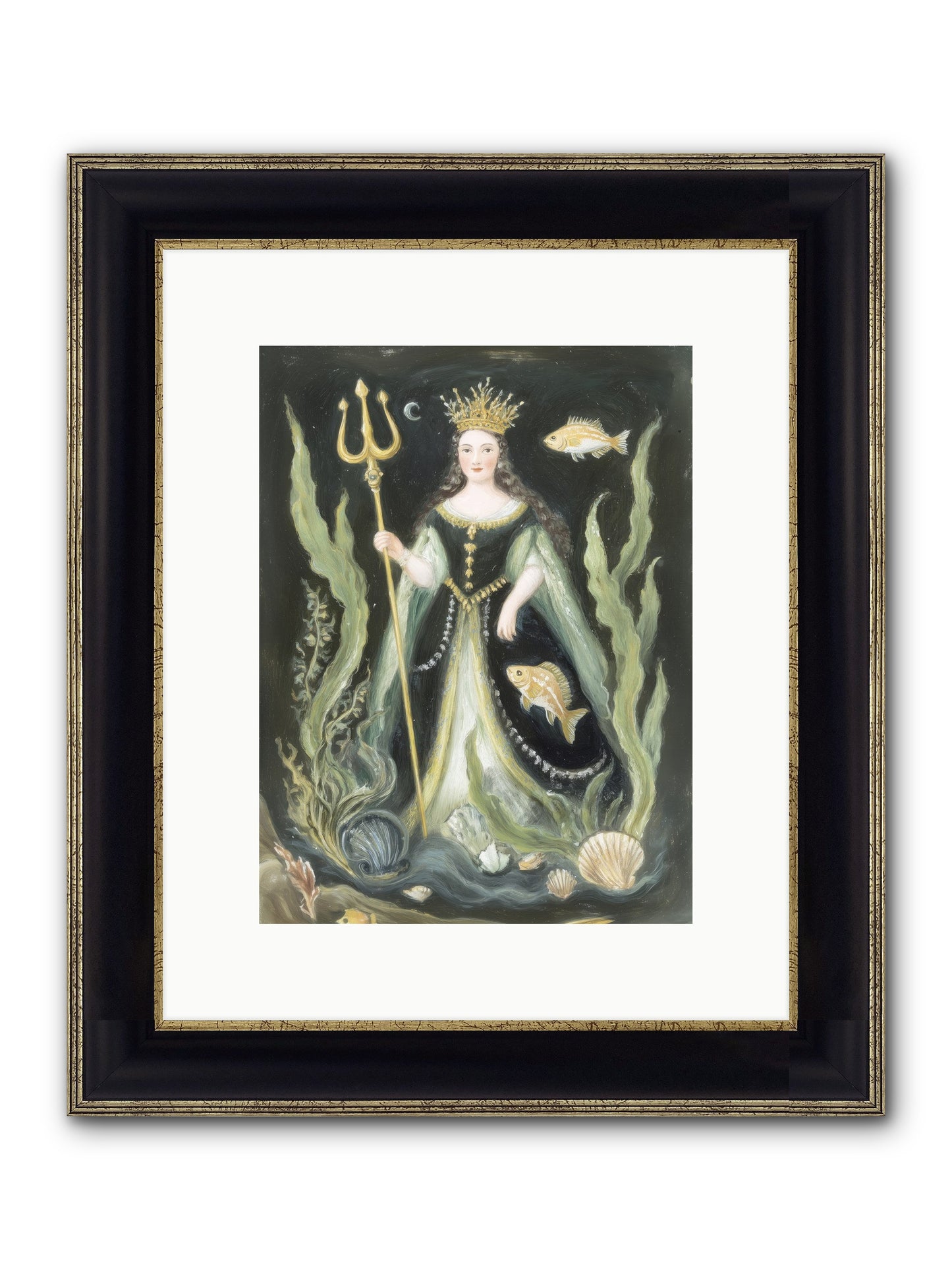 Siren Song Framed Print - Black & Gold 9x12