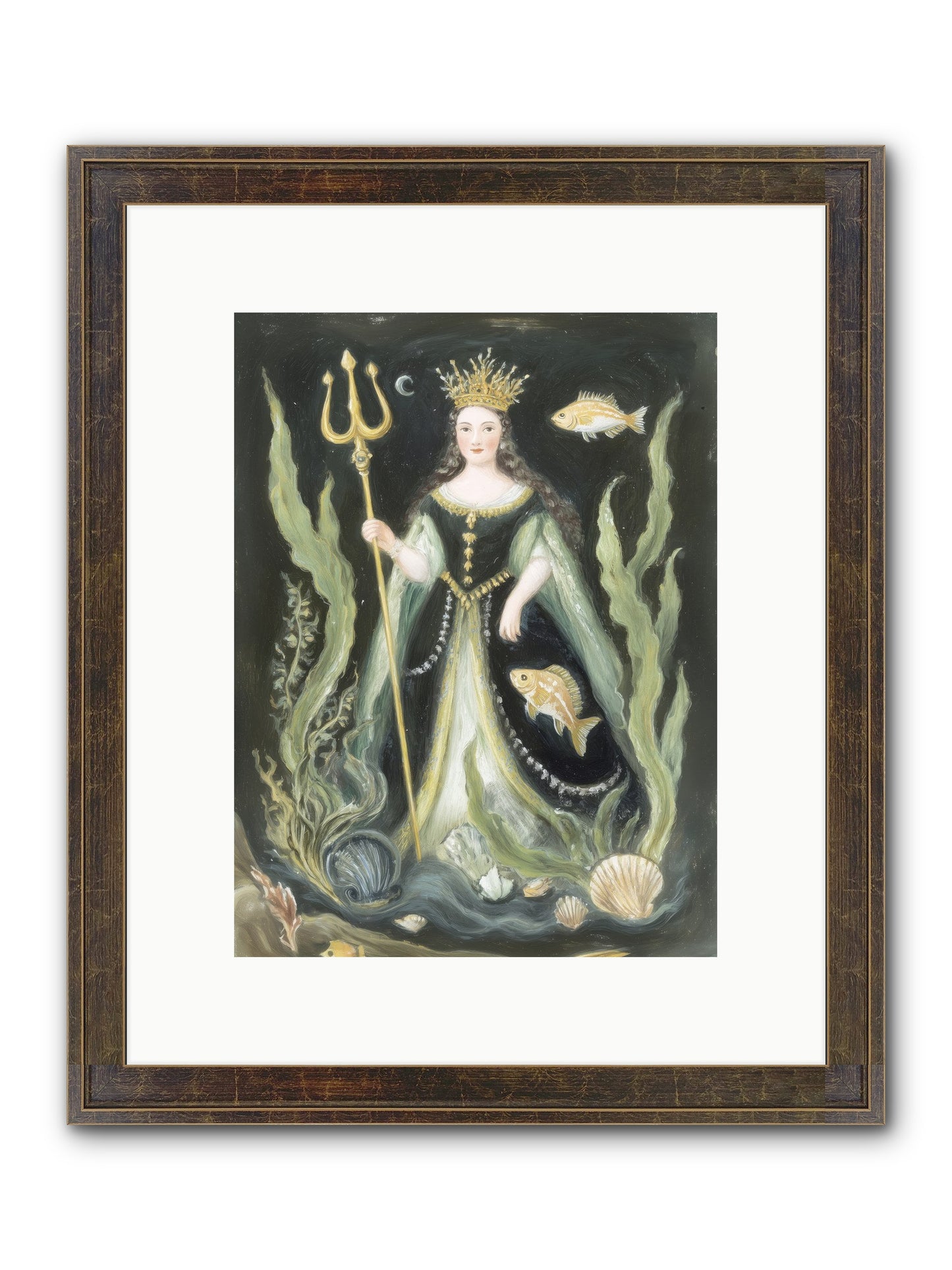 Siren Song Framed Print - Slimwoods Black/Gold 9x12