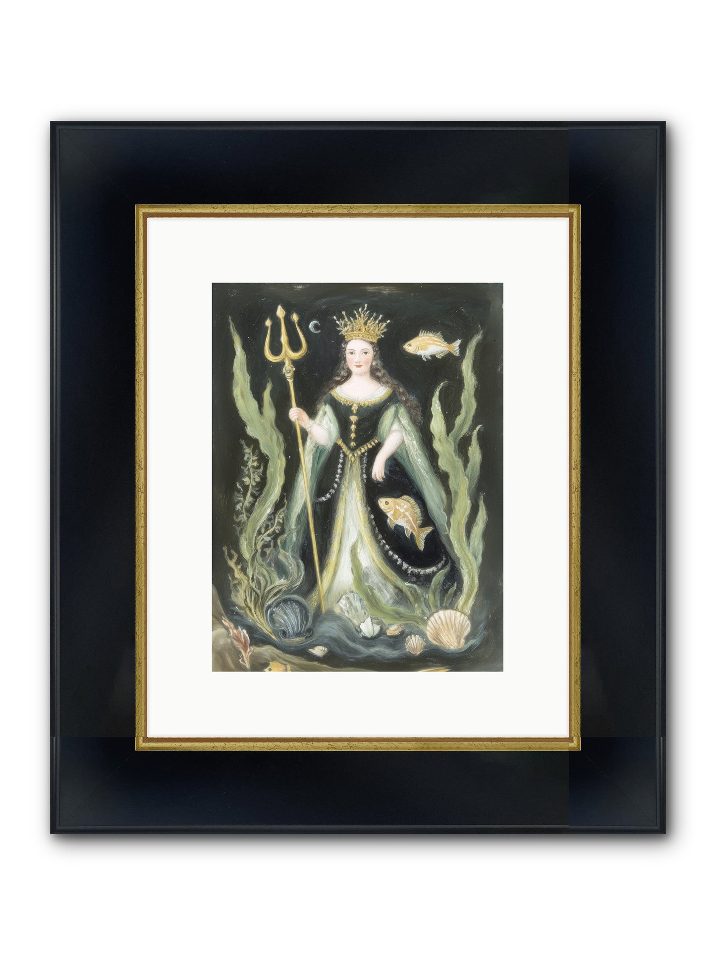 Siren Song Framed Print - Wide Black w/Gold 9x12