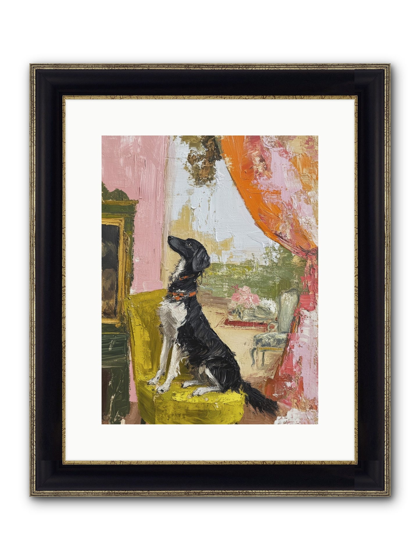 Sitting For Eternity Framed Print - Black & Gold 12x16