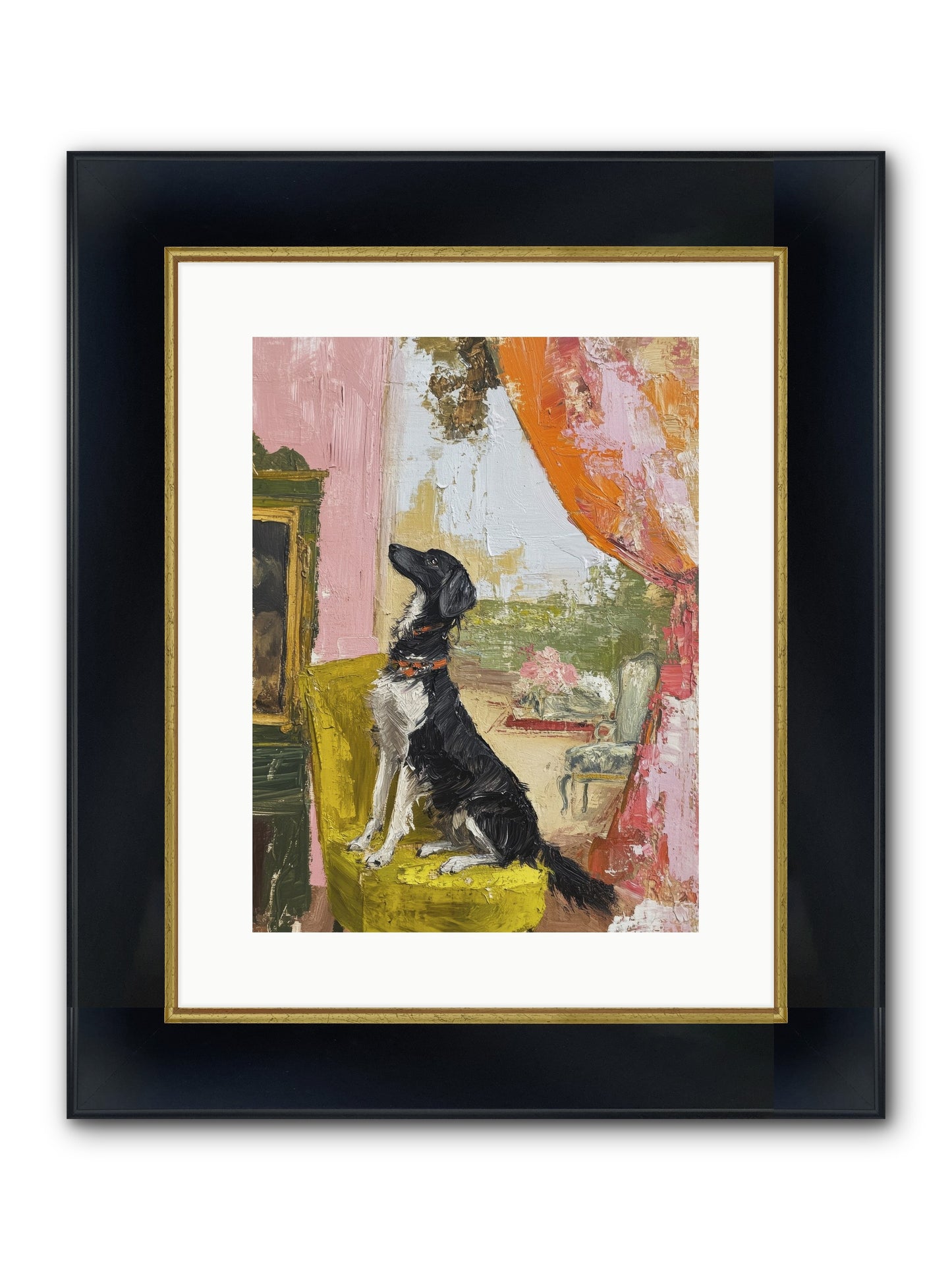 Sitting For Eternity Framed Print - Wide Black w/Gold 12x16