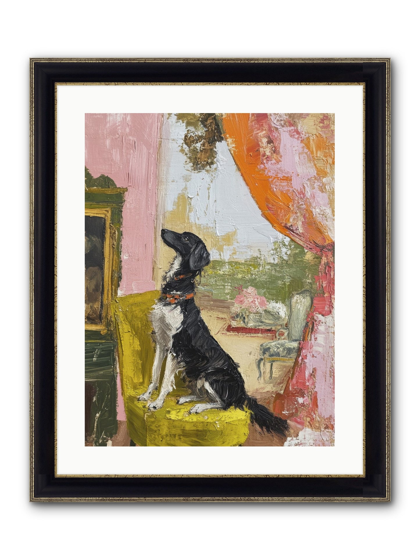 Sitting For Eternity Framed Print - Black & Gold 18x24