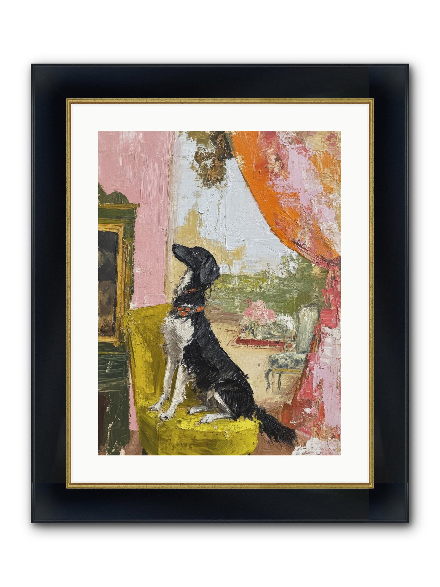 Sitting For Eternity Framed Print - Wide Black w/Gold 18x24