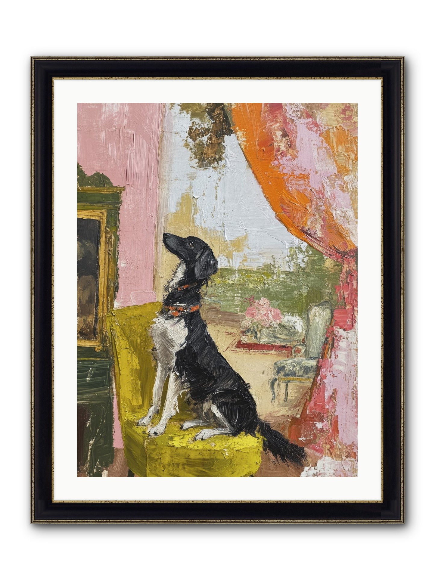 Sitting For Eternity Framed Print - Black & Gold 24x32
