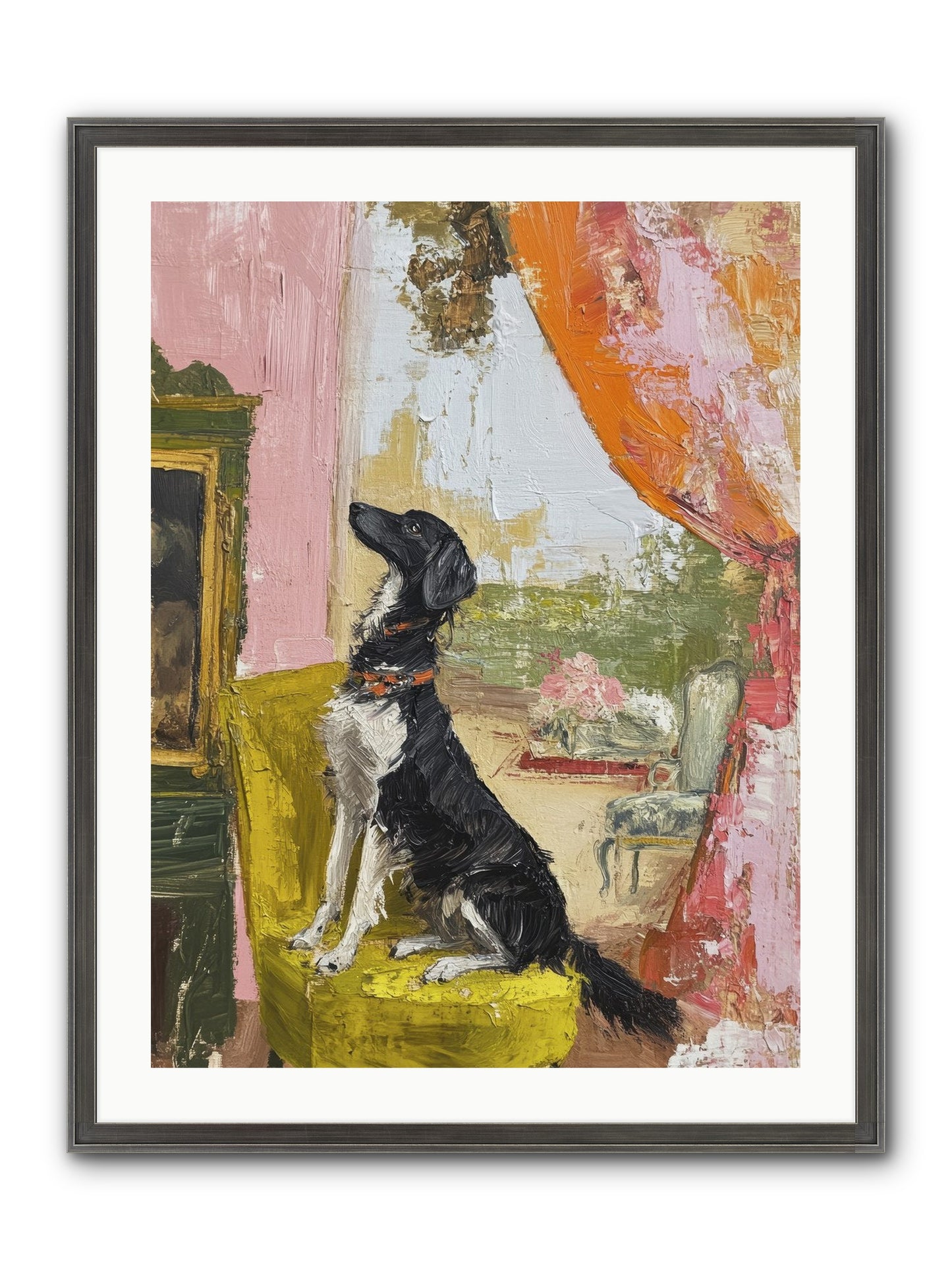 Sitting For Eternity Framed Print - Slimwoods Black/Silver 24x32