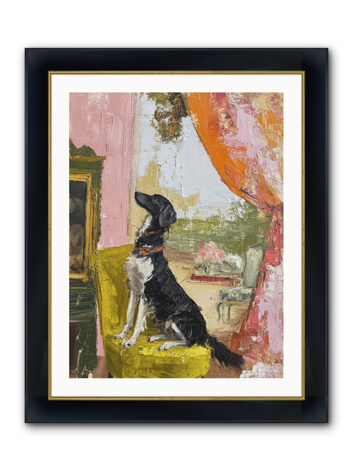 Sitting For Eternity Framed Print - Wide Black w/Gold 24x32
