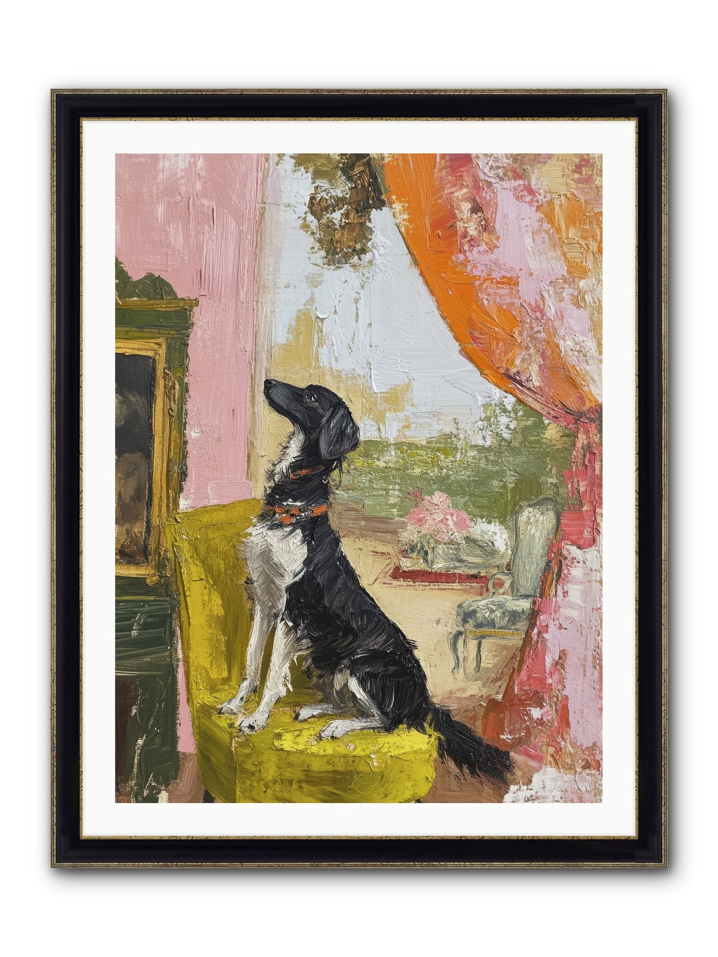 Sitting For Eternity Framed Print - Black & Gold 30x40