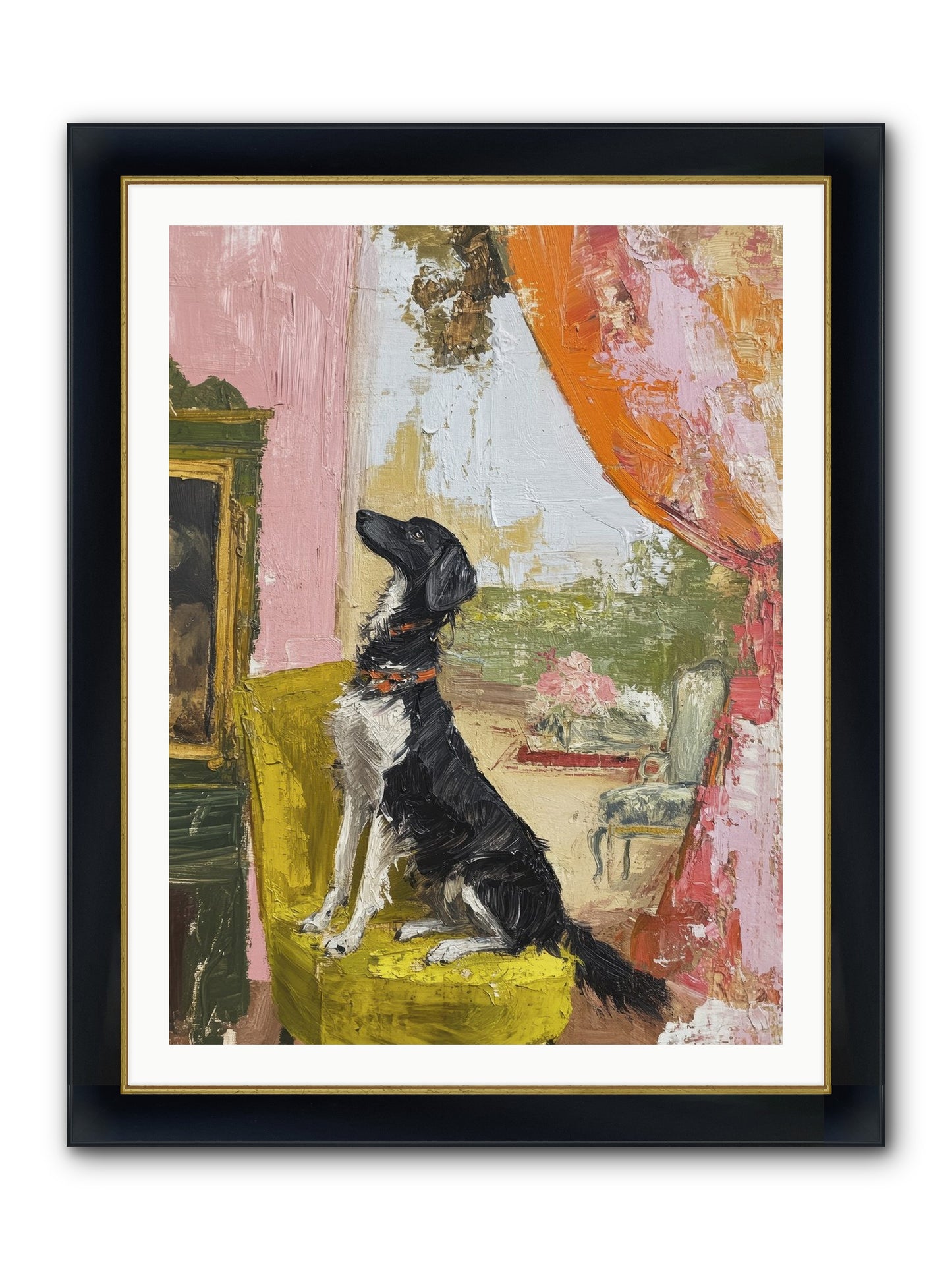 Sitting For Eternity Framed Print - Wide Black w/Gold 30x40
